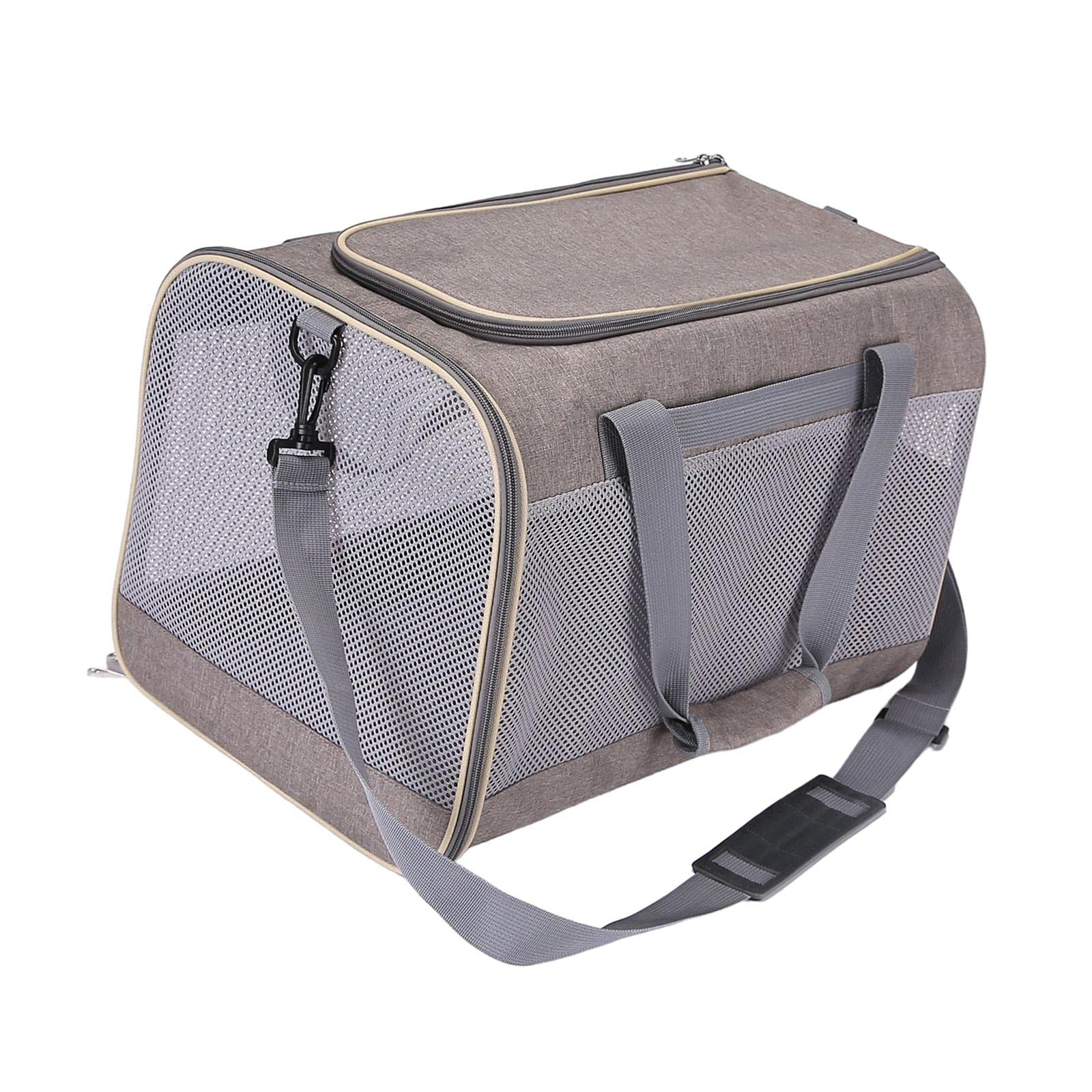 Enakshi Cat Carrier Bag with Shoulder Strap - Lightweight Pet Carrier for Small Dogs & Kittens | Portable Travel Carrier Purse in Khaki | Perfect for Vet Visits, Air Travel & Outdoor Adventures