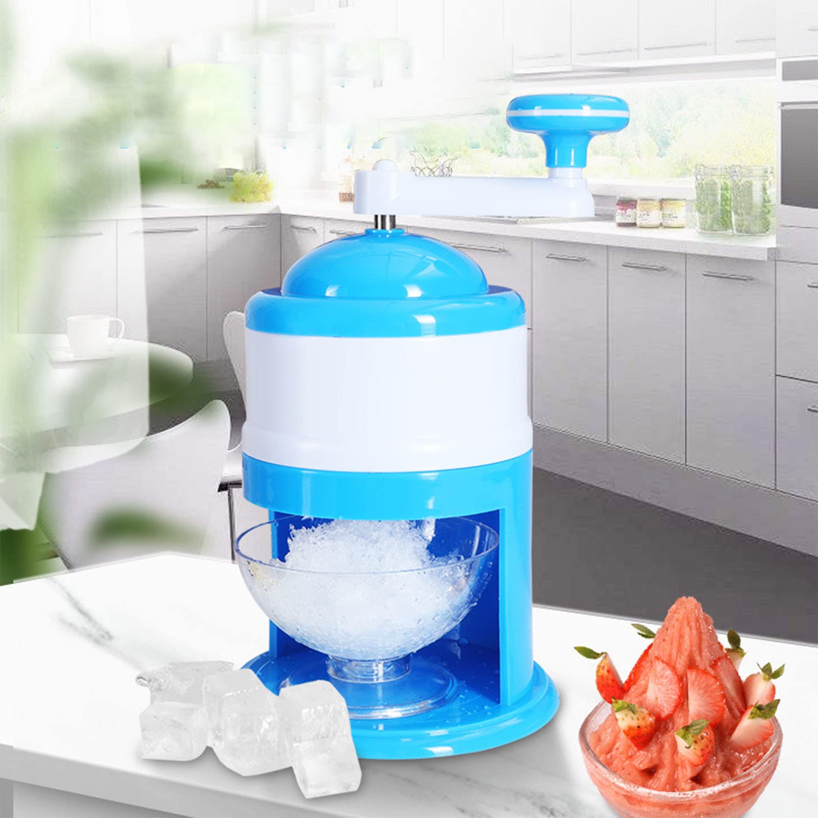Premium Hand Shaved Ice Machine - Portable Snow Cone Maker & Mini Ice Crusher for Home Use | Manual Fruit Smoothie Blender | Healthy Flavored Snacks for Kids & Adults | Perfect for Summer Parties, BBQs, and Family Gatherings