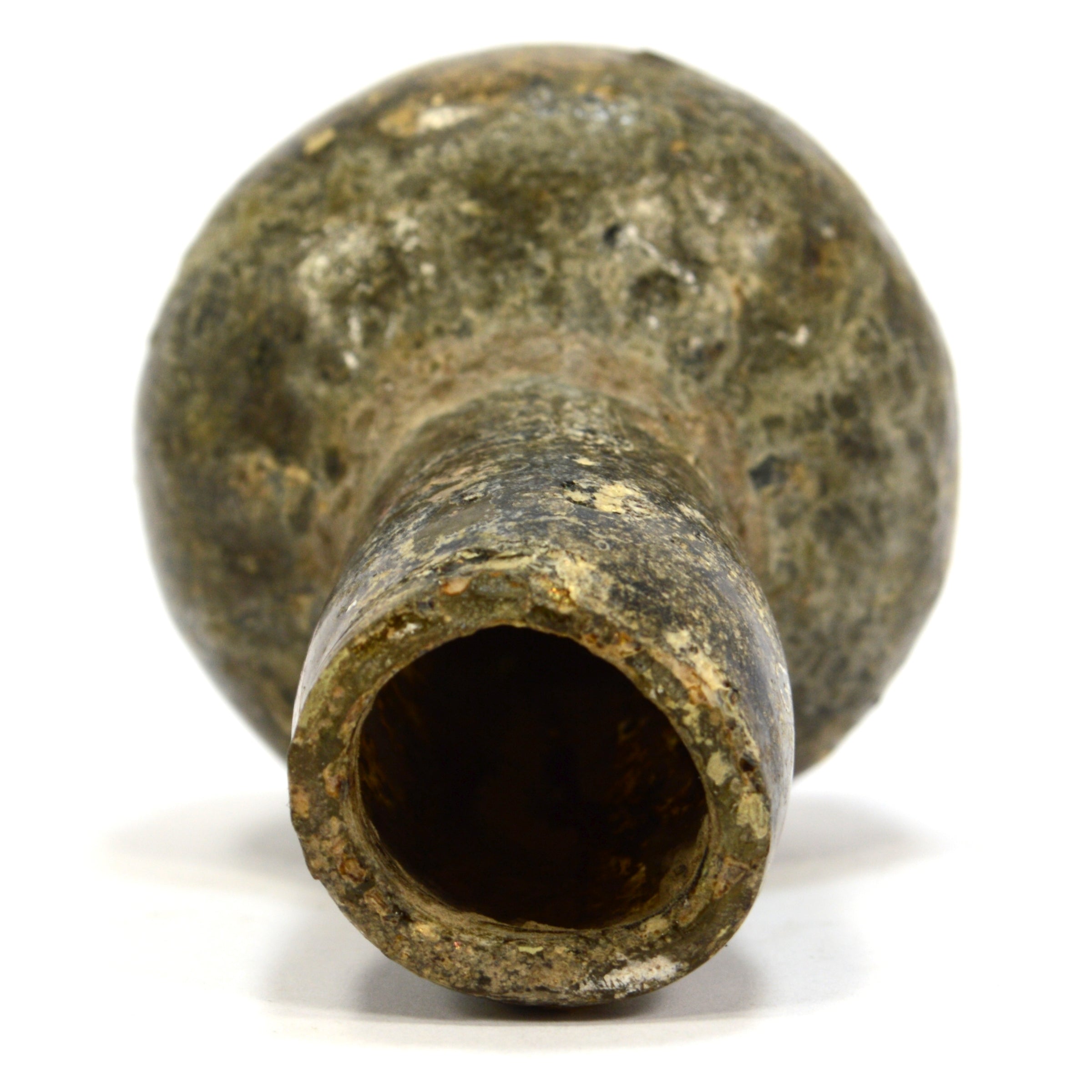 Ancient Roman Free-Blown Glass Flask Bottle Vessel 3.25
