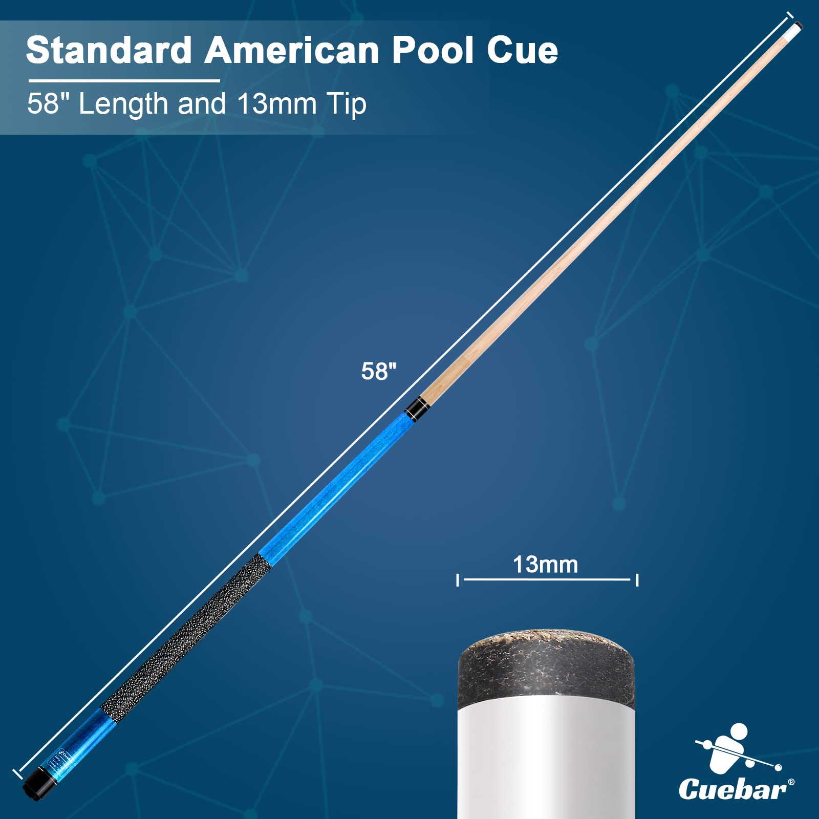 Premium 6-Piece Pool Cue Set - 58