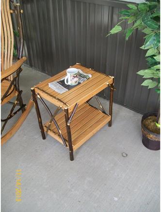 A&L Furniture Solid Hickory Wood End Table - Stylish & Durable Side Table for Living Room, Bedroom, or Office