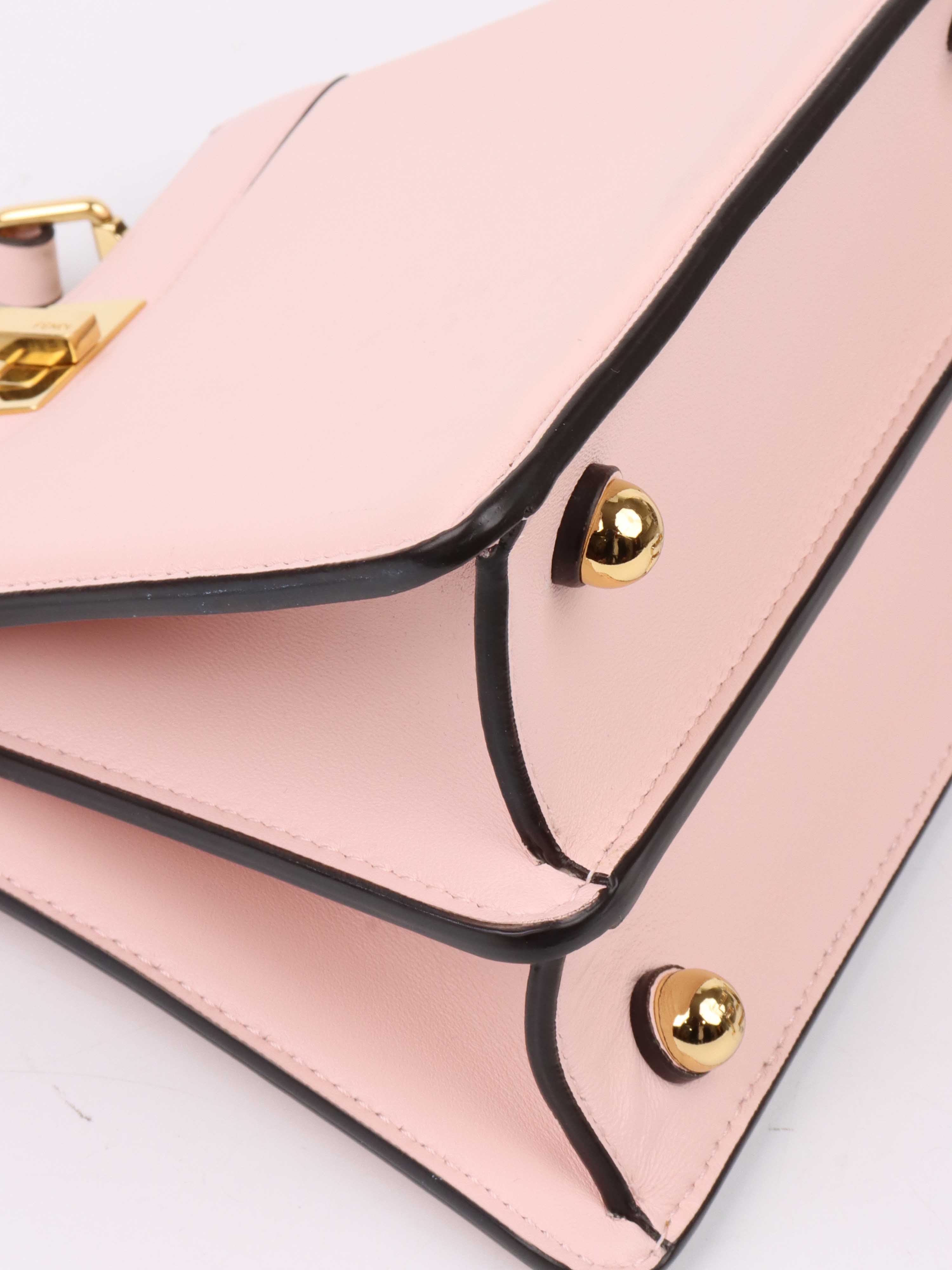 Fendi Peekaboo ISeeU Petite Pale Pink Padded Nappa Leather Handbag for Women | Luxury Designer Shoulder Bag | Perfect for Work, Date Night & Special Occasions