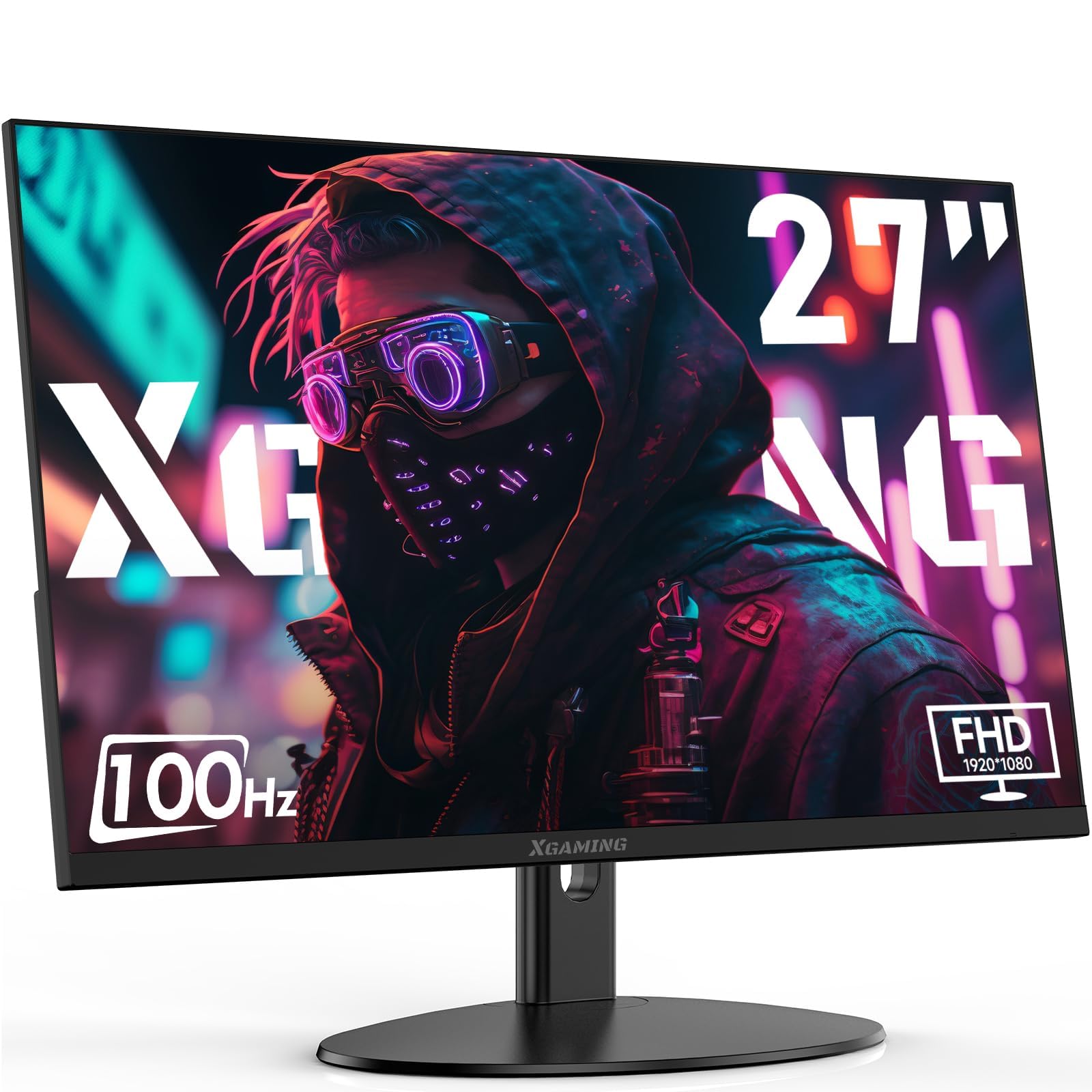 27 Inch Gaming Monitor - 1080P FHD Ultra Thin Frameless Display, 100Hz Refresh Rate, 99% sRGB, Low Blue Light, HDMI/VGA Ports, VESA Mount Compatible, Built-in Dual Speakers, Tilt Adjustable - Perfect for PC Gaming, Home Office & Entertainment Setup