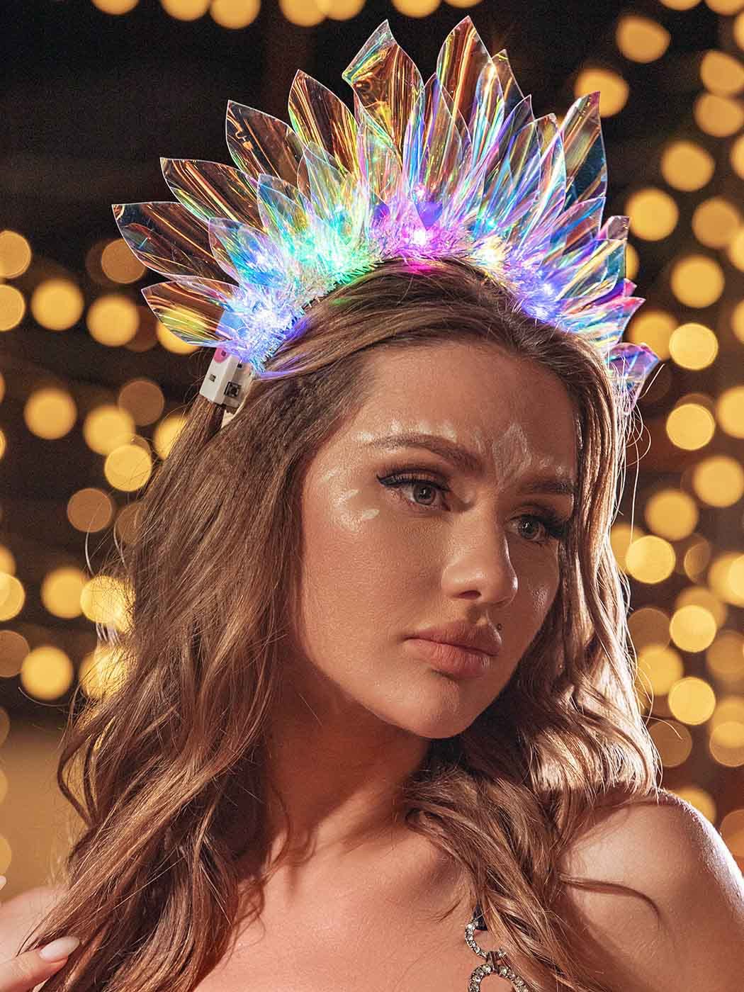 EARENT LED Light Up Headbands - Glow Hair Band with Flashing Lights for Women - Perfect for Holiday, Rave, Party, and Festival Costume Accessories - Great for Halloween, Christmas, Concerts & Night Events