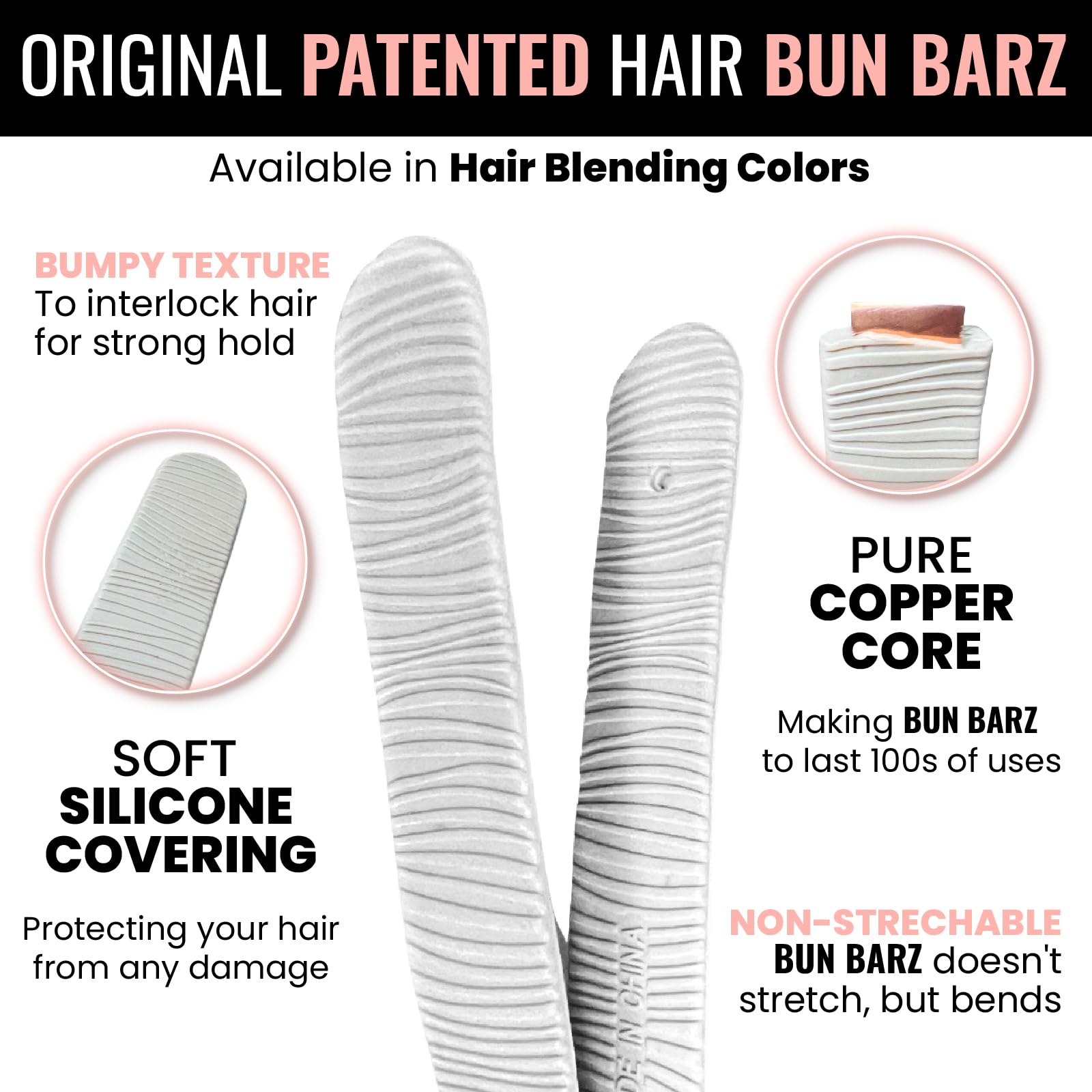 Original Patented No Damage Donut Hair Bun Maker - 2 Pack PONY-O Ponytail Holder BUN BARZ for Easy Hair Styling | Ballet Buns, Updos & Everyday Hairstyles | Black & Light Brown Hair Accessories (Perfect for Dancers, Gym & Work)