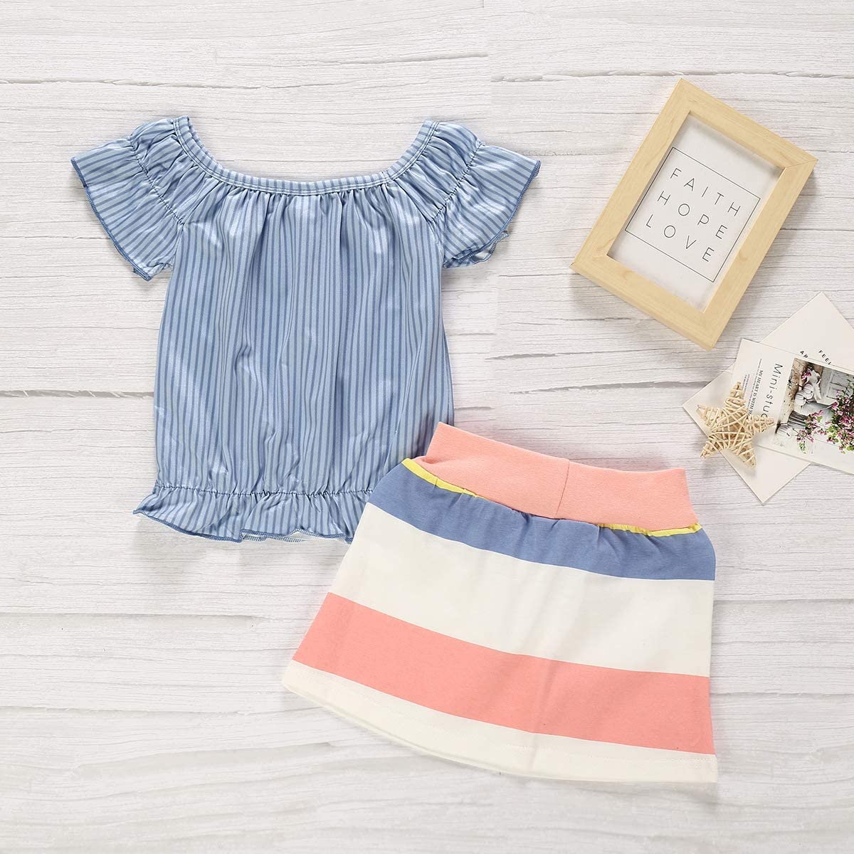 Toddler Baby Girls Camouflage Outfit - Black Letter Print Top + Denim Skirt & Shorts 2-Piece Summer Clothes Set | Cute Playtime & Outdoor Adventure Outfits