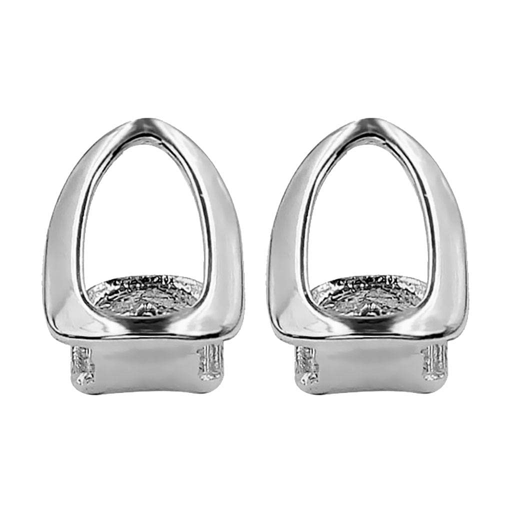 LoveinDIY 2pcs 18k Gold Plated Open Face Tooth Caps - Single Canine Teeth Jewelry for Rappers & Costume Parties (Silver) | Perfect for Hip Hop Performances, Halloween & Cosplay