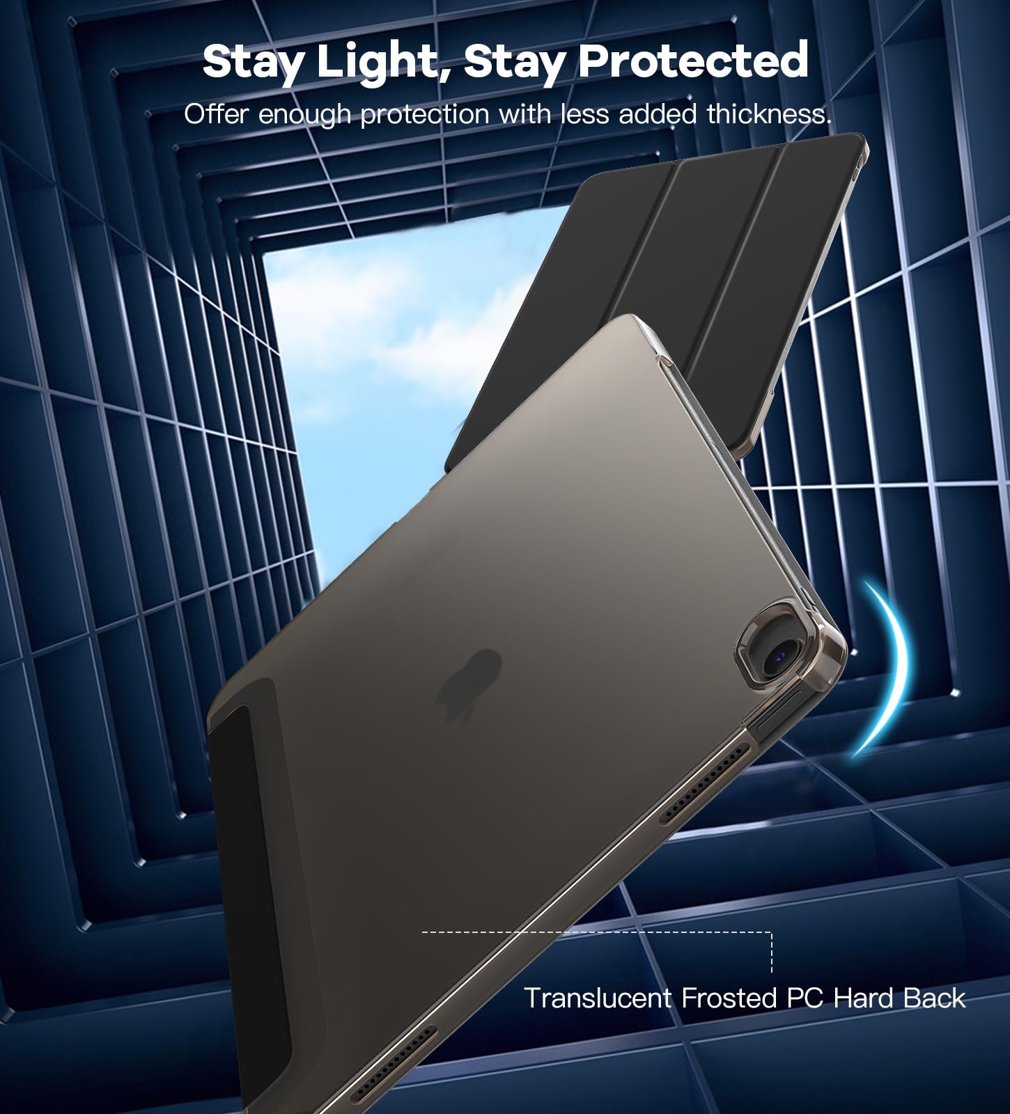 TiMOVO Slim Stand Case for iPad Air 13 Inch (M3/M2 2025/2024 Models) - Translucent Back Protective Cover with Auto Wake/Sleep & Touch ID Support | Perfect for Work, Travel & Entertainment
