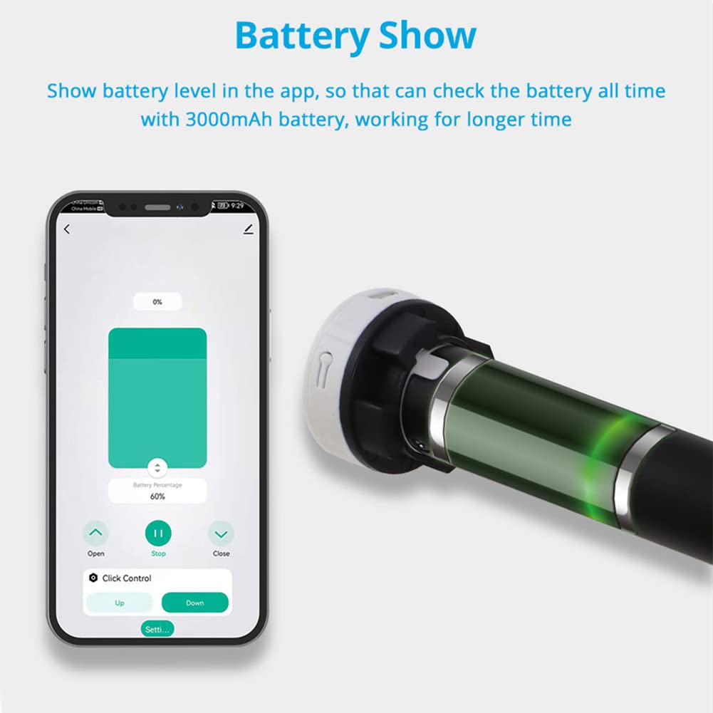 Blindsmart Rechargeable Tuya Zigbee Roller Blinds Motor for 38mm Tube - Smart Motorized Window Shades & Automatic Blinds Curtain Opener with APP Control (Zigbee Hub Required) - Perfect for Smart Homes, Bedrooms & Office Automation