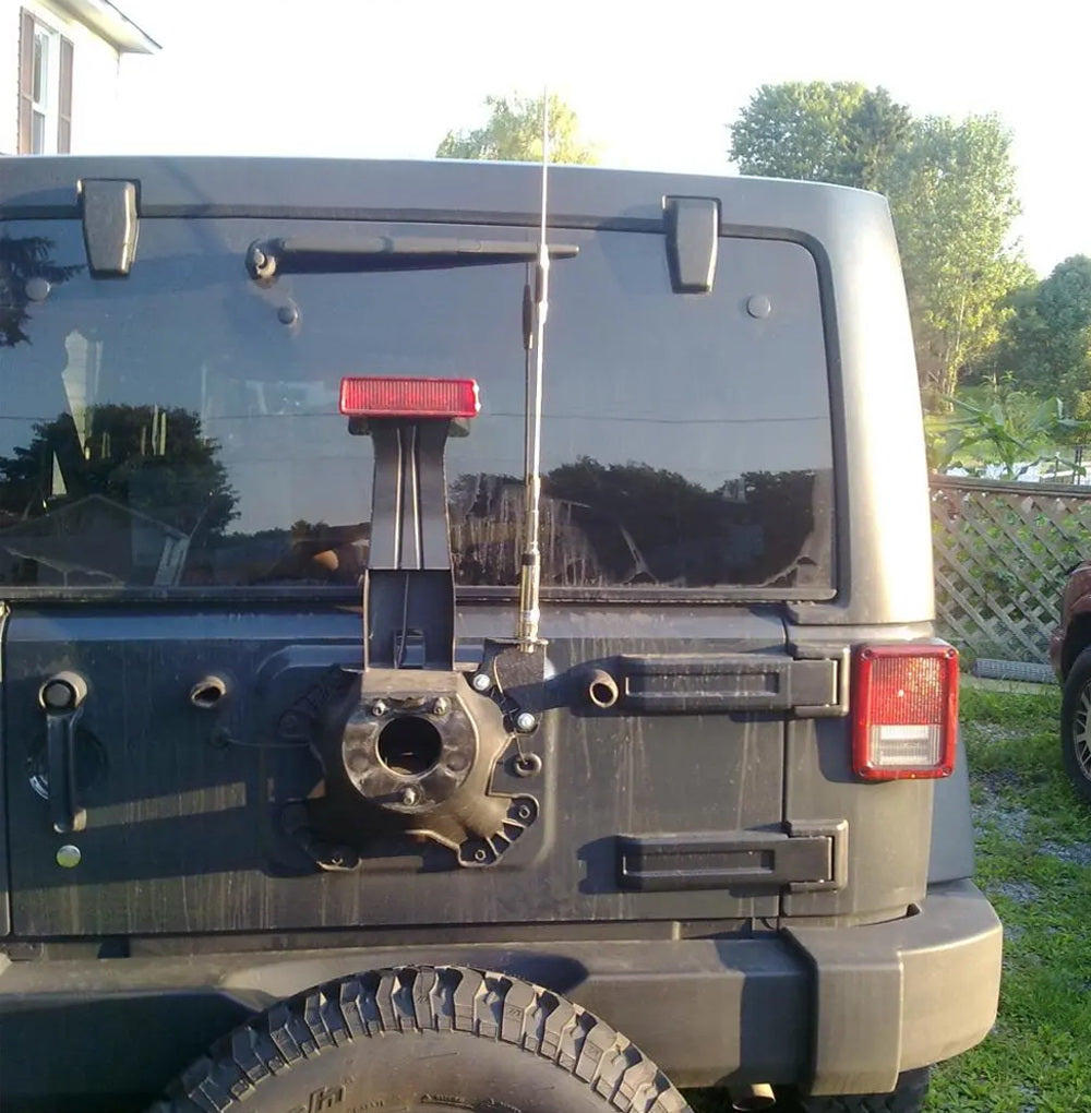 Heavy Duty Dual CB Antenna Mounting Bracket for 2007-2018 Jeep Wrangler JK Unlimited - Durable Off-Road Accessory for Jeep Enthusiasts - Perfect for Adventure, Camping & Off-Road Communication