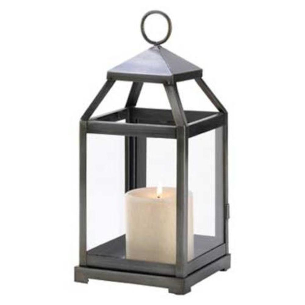 Rustic Silver Contemporary Candle Lantern - Elegant Home Decor for Living Room, Bedroom, or Outdoor Patio Lighting