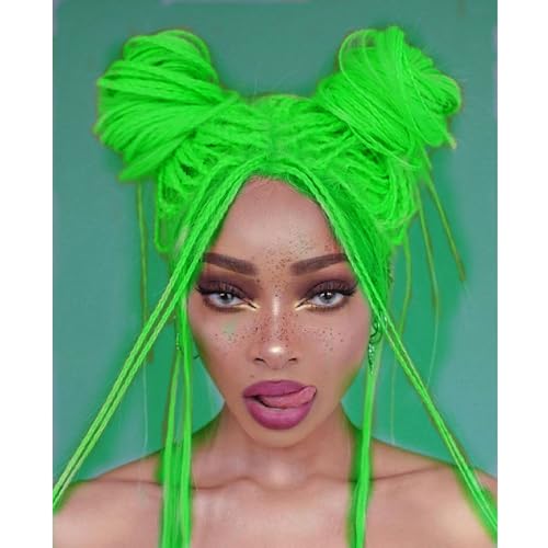 Hot Green Braids Wig