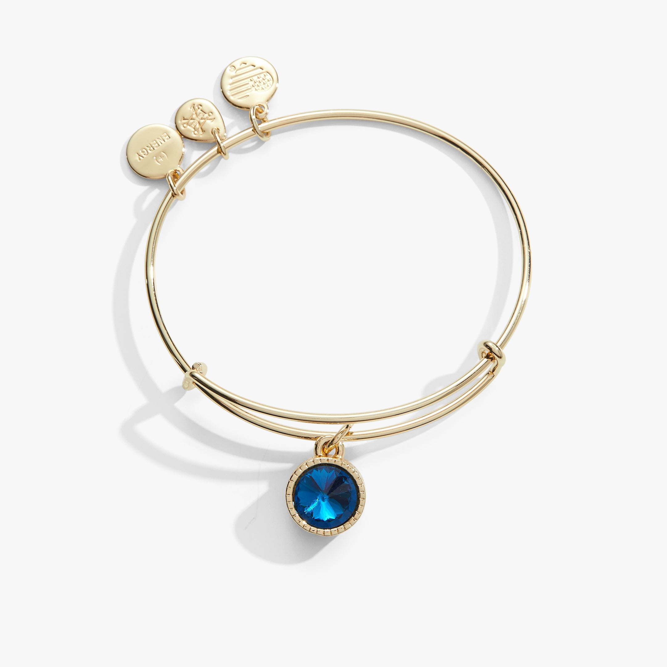 December Birthstone Charm Bangle - Genuine Blue Zircon Sterling Silver Bracelet | Perfect Gift for Birthdays, Anniversaries & Christmas