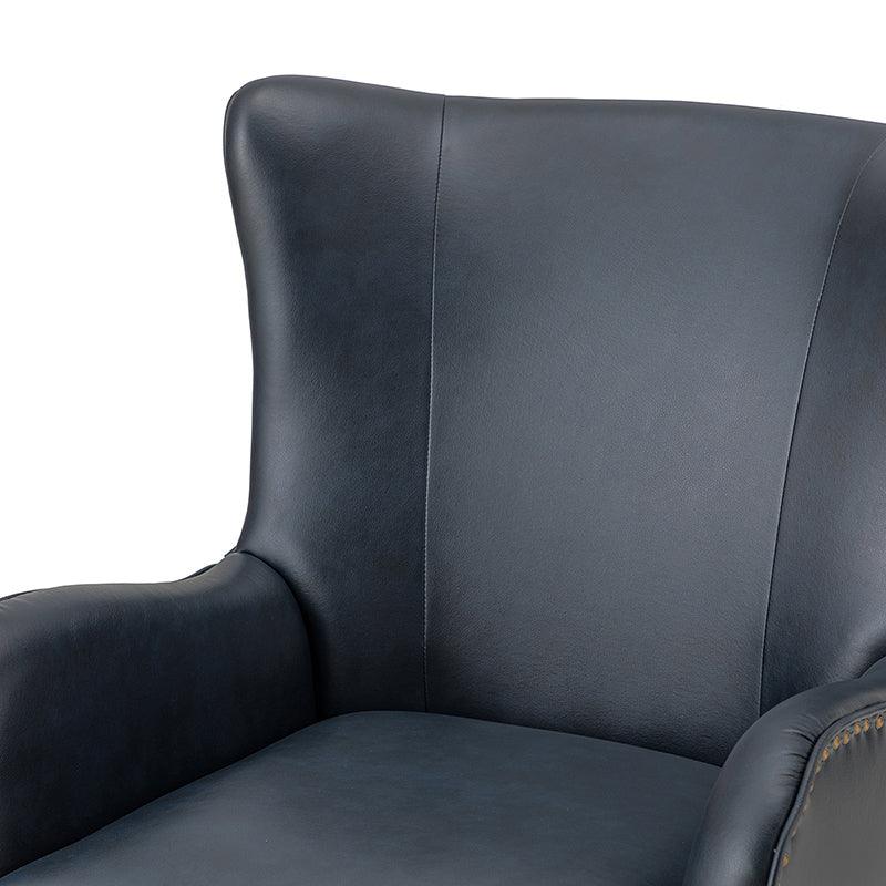 Stylish Shepherd Wingback Vegan Leather Armchair - Modern PU Leather Accent Chair for Living Room, Bedroom & Office - Comfortable Mid-Century Design with Optional Types