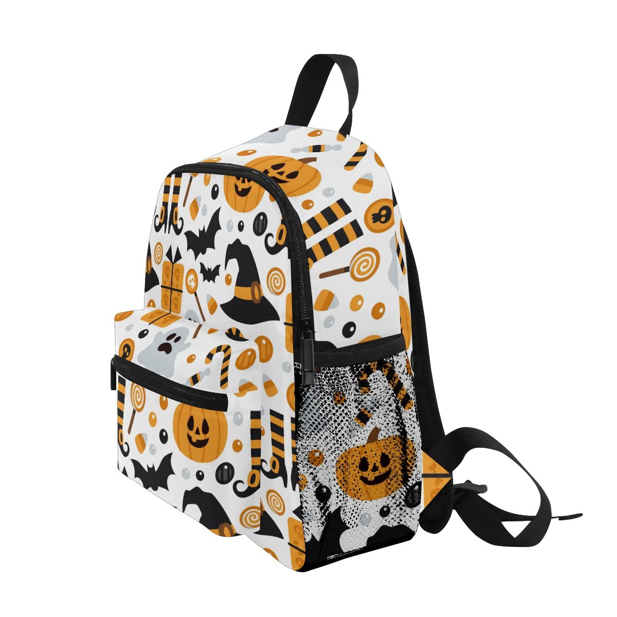**JIPONI Halloween Toddler Backpack - Cute Cartoon Ghost Pumpkin Design for Boys & Girls, Preschool Backpack with Chest Strap & Pockets - Perfect for Trick-or-Treating, School, Daycare & Travel**
