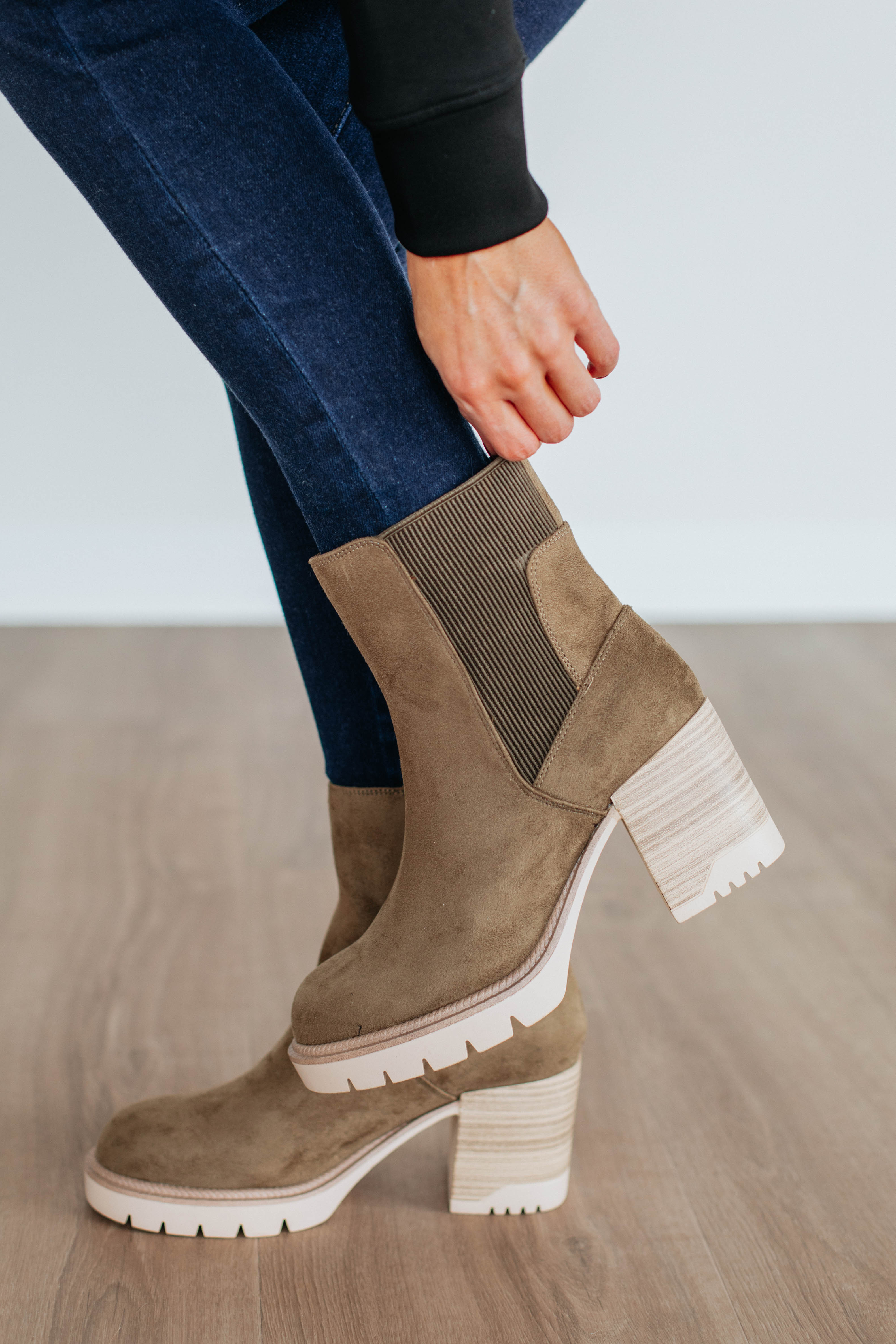 Anywhere With You Boots - Stylish Khaki Ankle Boots for Women | Perfect for Casual Outings, Travel & Everyday Wear