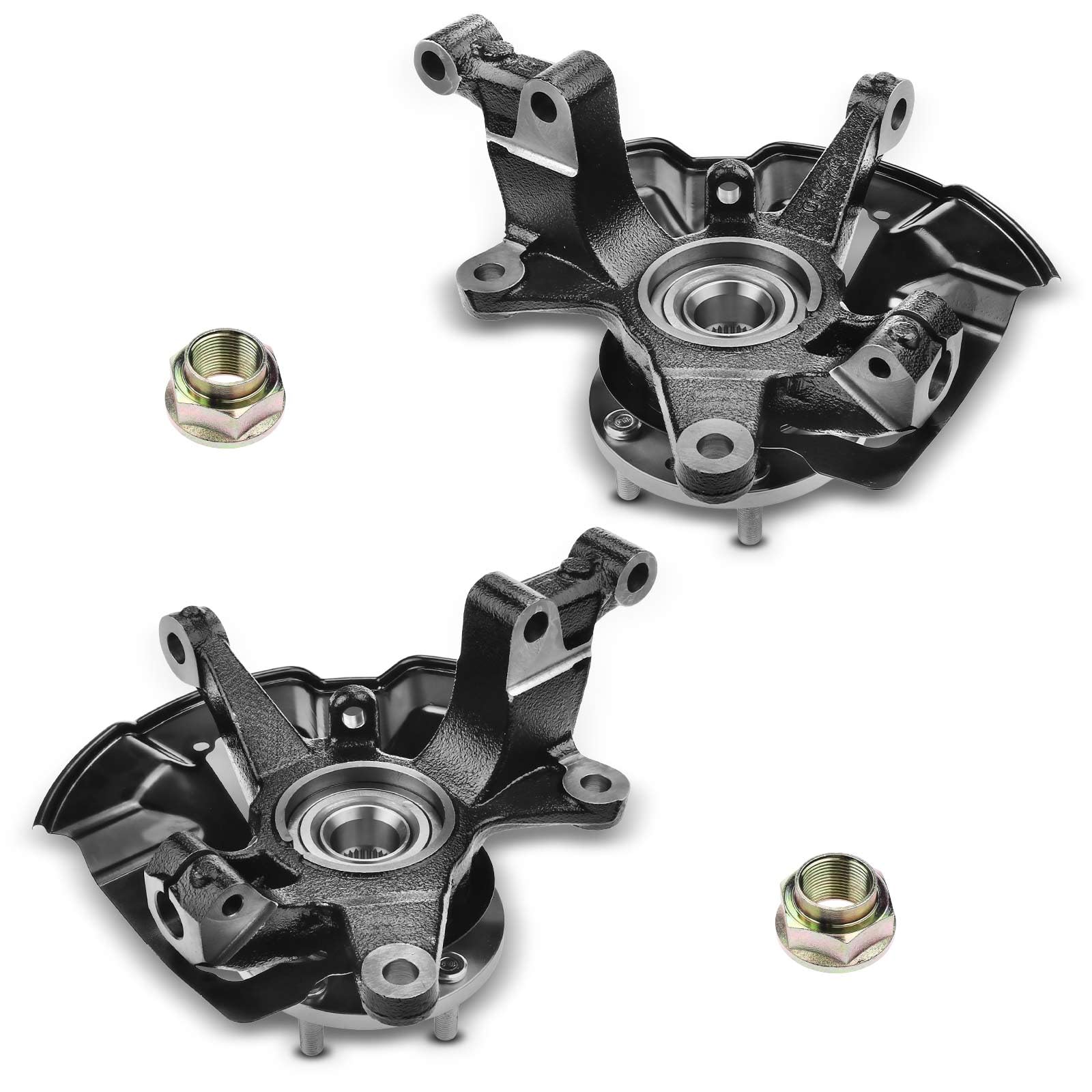 Premium 2-Pack Front Steering Knuckle & Wheel Bearing Hub Assembly for Mazda CX-7 (2007-2012) & CX-9 (2007-2015) - Durable Replacement for Smooth Steering & Safe Driving