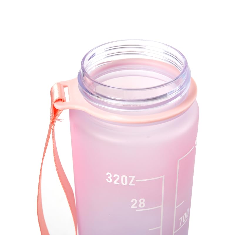 YAMSLAM 900ml BPA-Free Plastic Water Bottle with Straw - Leak Proof Sports Water Bottle for Gym, School, Hiking & Outdoor Activities - Reusable Fitness Drink Bottle for Students & Athletes