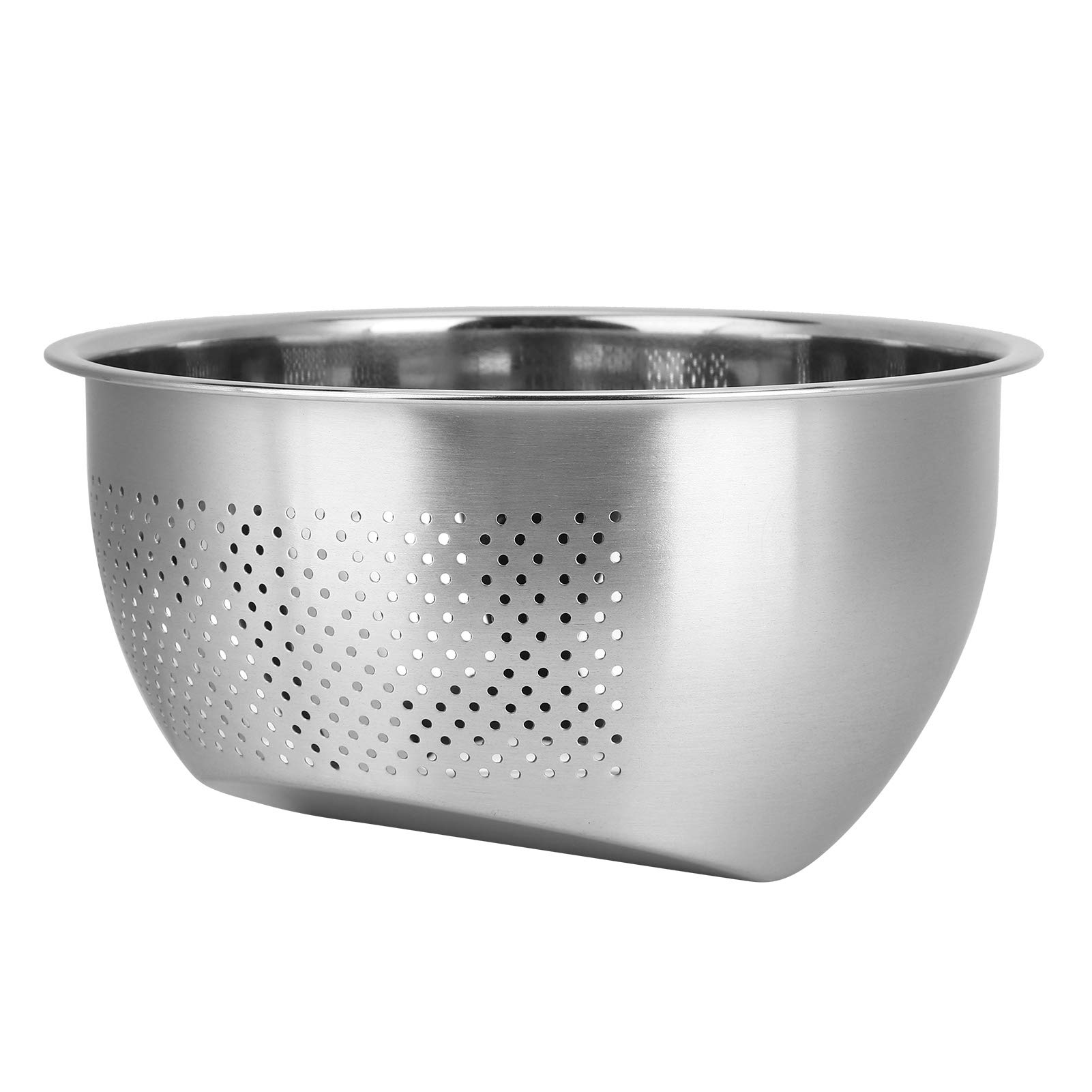 Stainless Steel Rice Strainer with Inclined Design - Kitchen Tool for Draining, Filtering, Washing & Storing Rice - Perfect for Home Cooking & Meal Prep