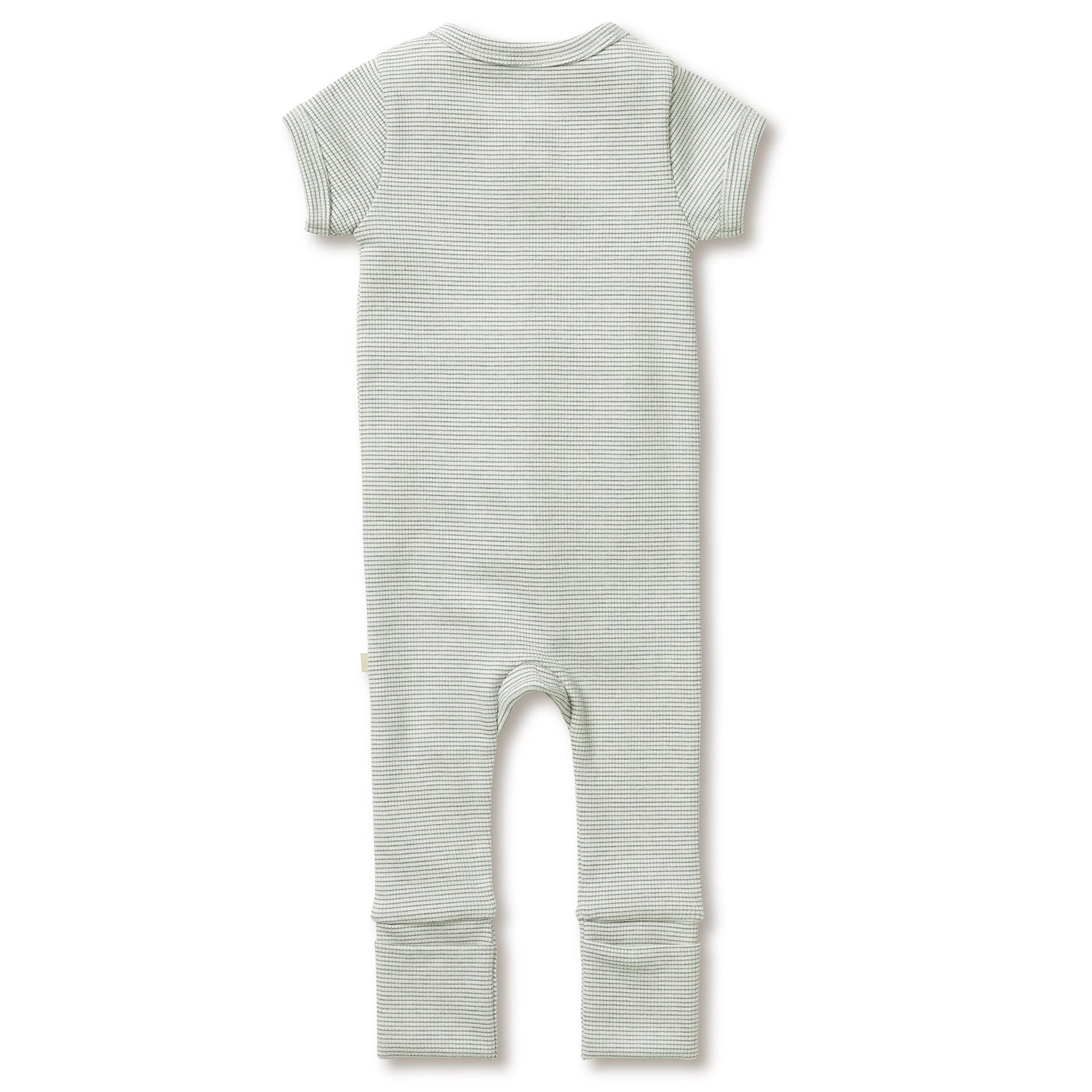 Organic Cotton Striped Rib Zipper Jumpsuit for Women - Comfortable & Stylish One-Piece Outfit for Casual Wear, Lounge, and Travel