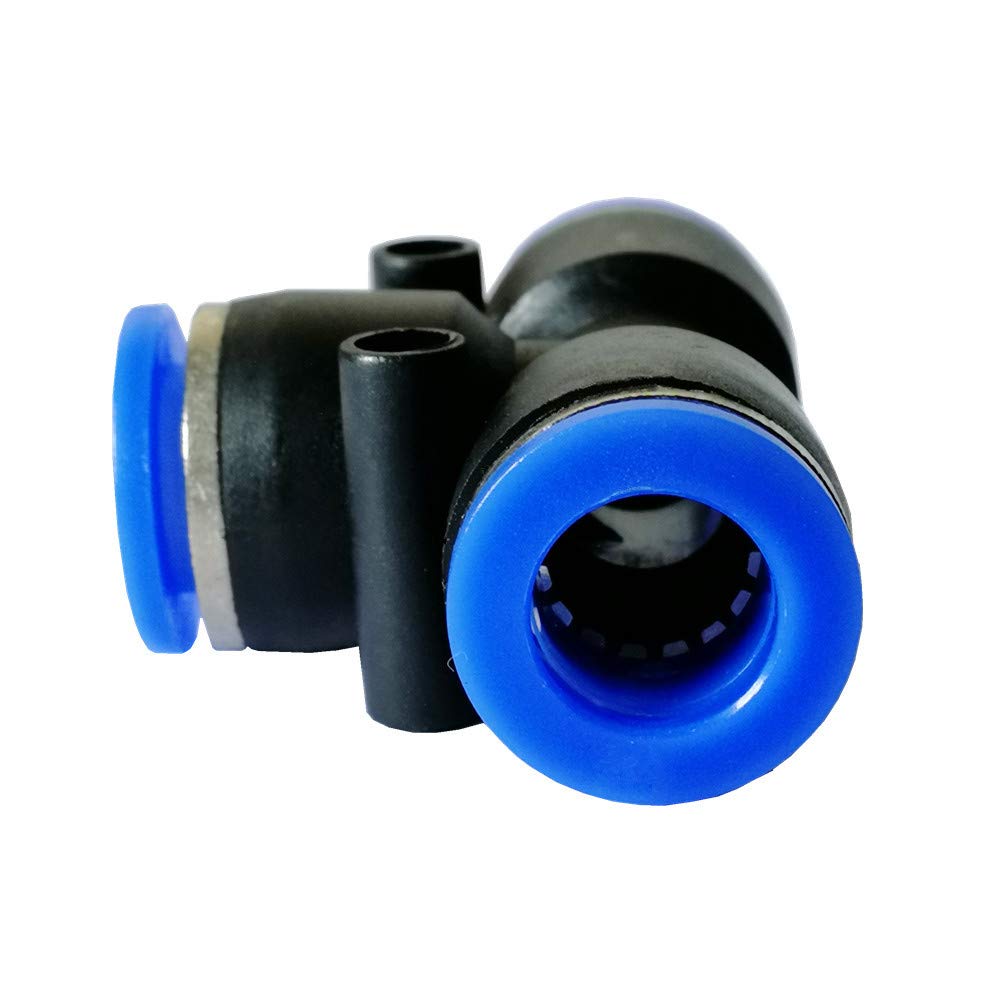 15 Pcs 1/4 Inch Push Fittings - Plastic Quick Connect Air Tube Fittings, 6mm OD Pneumatic Tee Connectors for Air Tools, Compressors & DIY Projects