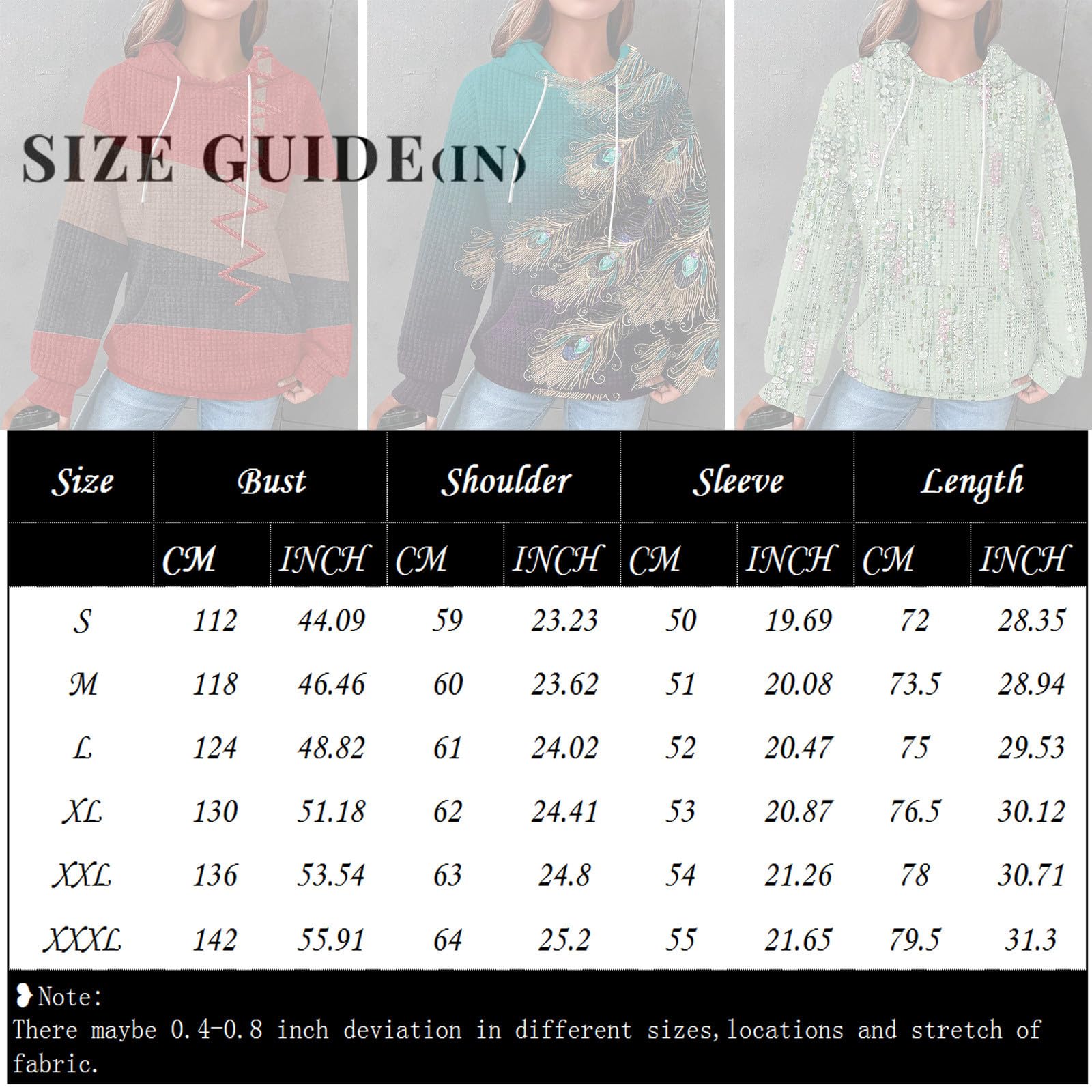 Women's Printed Hoodie with Drawstring - Long Sleeve Waffle Pullover Sweatshirt, Oversized Casual Top with Pocket | Perfect for Loungewear, Fall Fashion & Streetwear Outfits