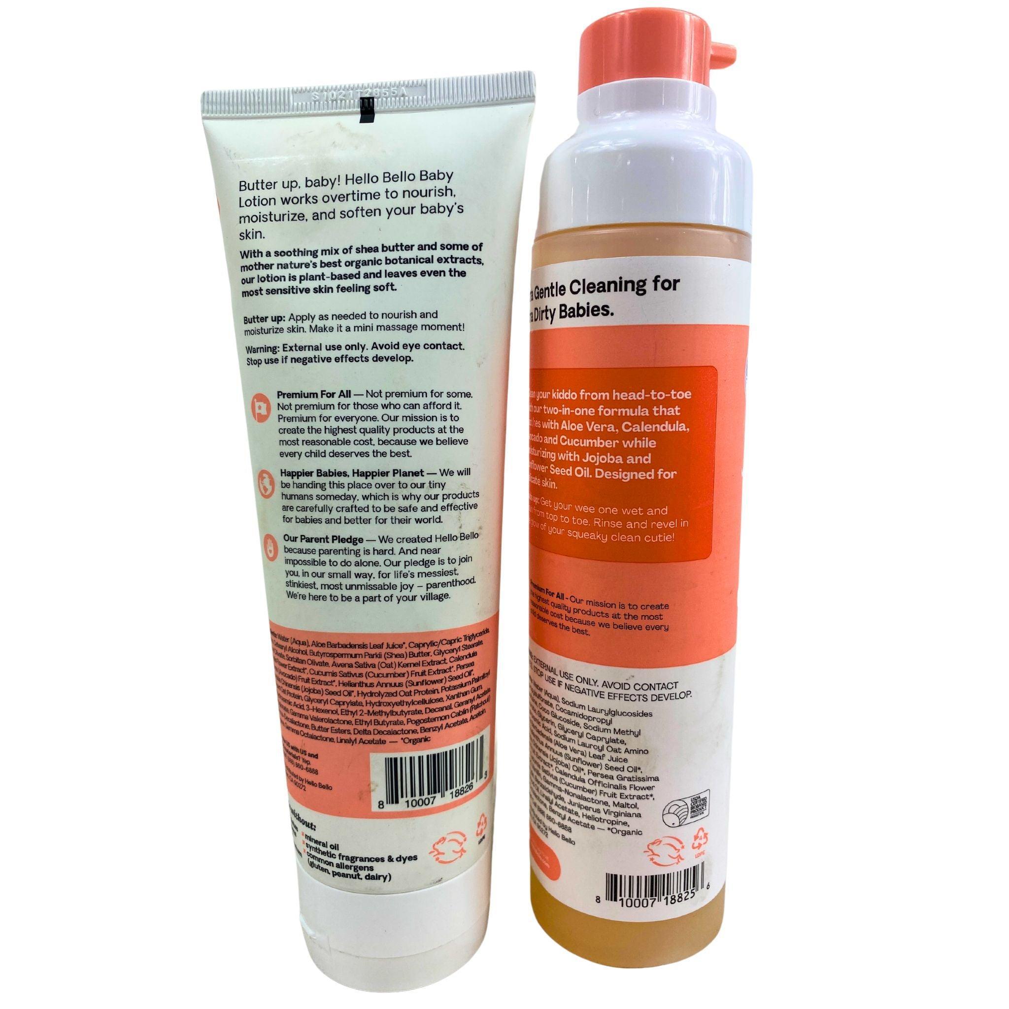 Hello Bello SWEET CREAM Premium Baby Shampoo & Body Wash with Lotion Set - Gentle & Moisturizing for Newborns & Infants (50-Piece Bulk Pack) - Perfect for Daily Bath Time & Baby Skincare Routine