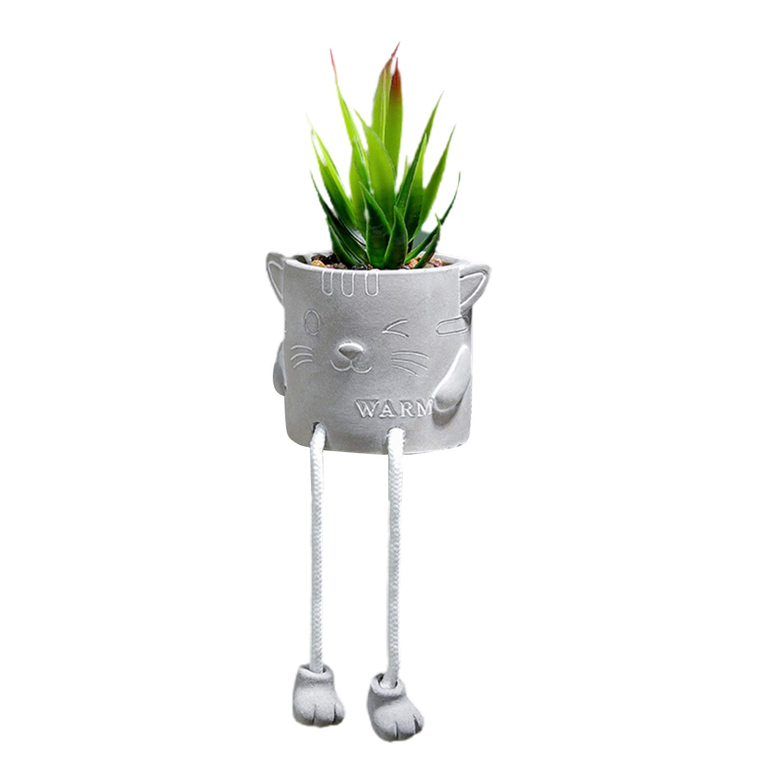 Handmade Artificial Bonsai Fake Potted Plant - Cement Hanging Feet Doll Simulation for Home Office Desk Decor, Restaurant Decoration & Gift Idea | Realistic Miniature Desktop Plants for Indoor Decorating