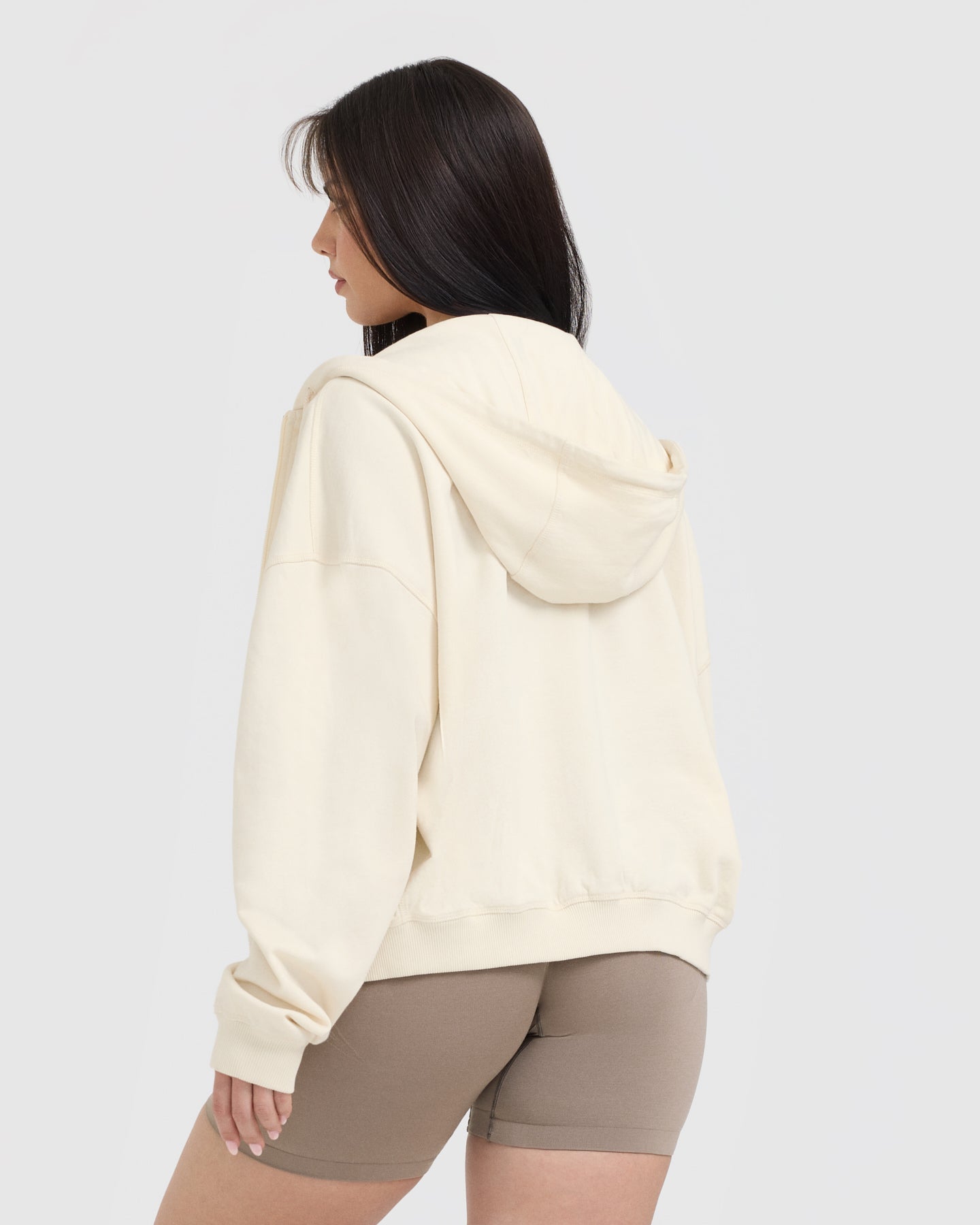 Raw Lounge Oversized Zip Hoodie for Men & Women - Soft Fleece Pullover with Kangaroo Pocket | Off White | Perfect for Casual Wear, Loungewear, and Outdoor Activities