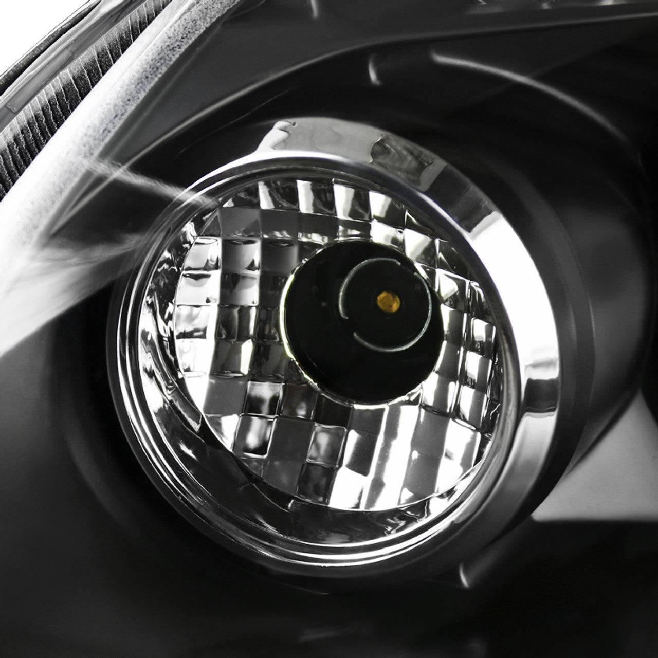 2006-2010 Volkswagen Jetta & 2006-2008 Golf/Rabbit Black Projector Headlight Housing Kit with Dual Halo LED - Upgrade Your Car Lighting for Night Driving & Enhanced Style