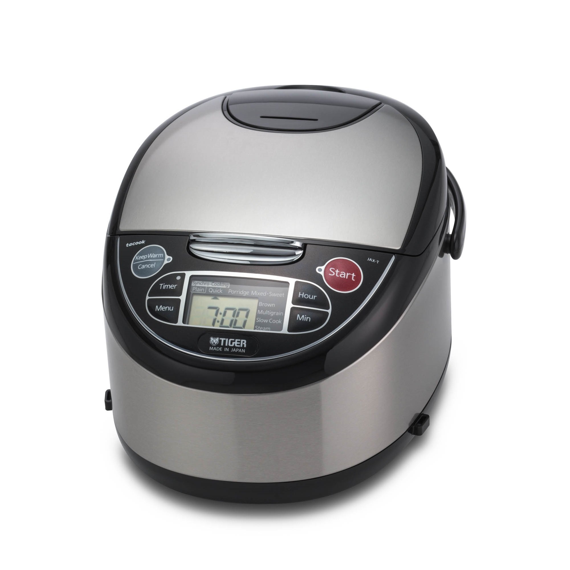 Tiger JAX-T10U-K 5.5-Cup Micom Rice Cooker with Steamer & Slow Cooker - Stainless Steel Black - Perfect for Home Cooking, Meal Prep & Healthy Eating