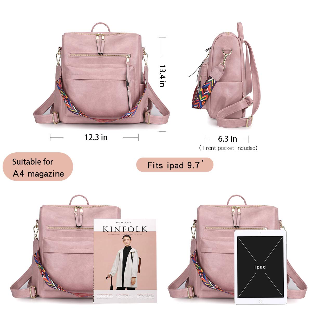 Stylish Women's Convertible Backpack Purse - Multipurpose Fashion Handbag for Shoulder Carry & Travel | Perfect for Work, School & Weekend Adventures