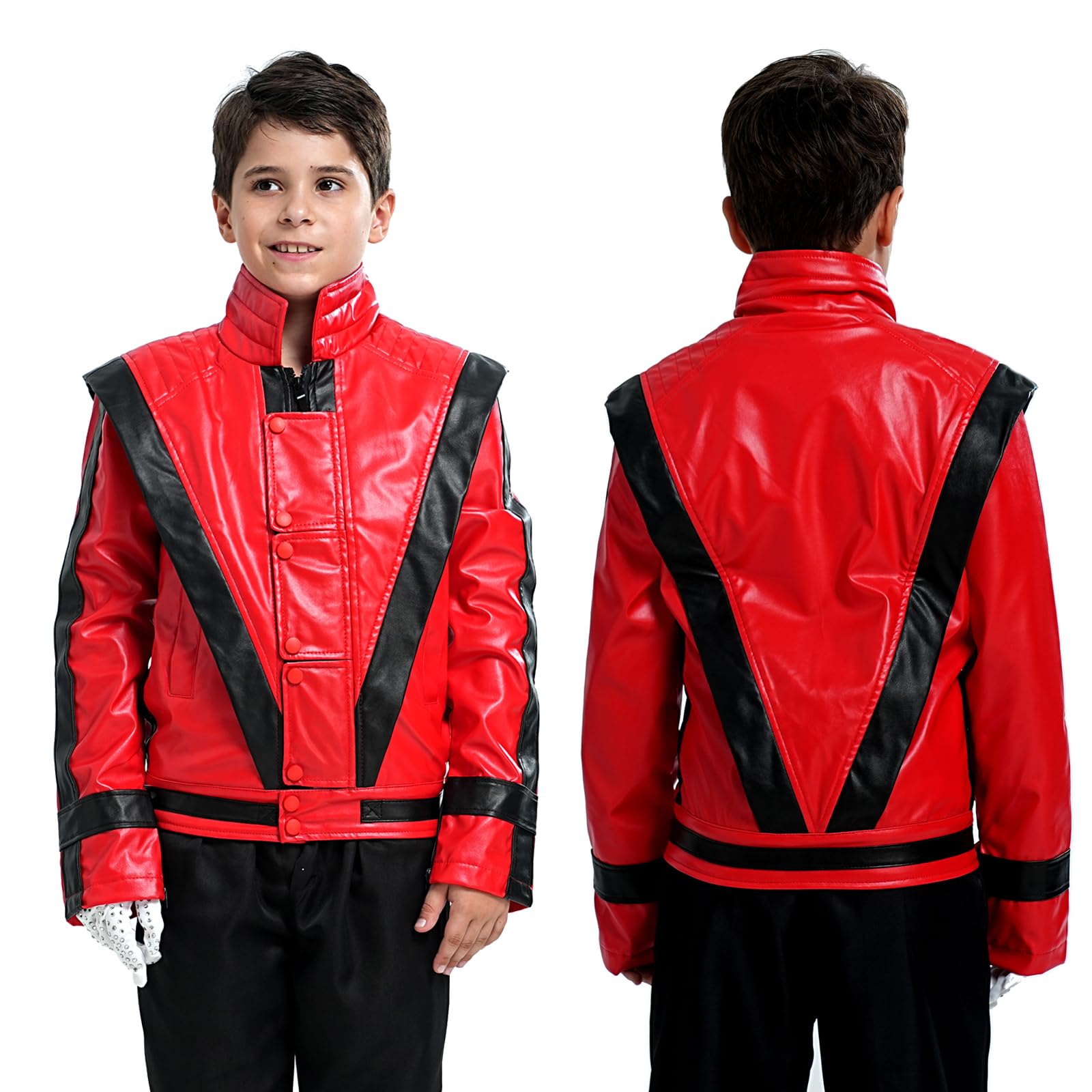 Stylish Red and Black PU Leather Jacket for Cosplay & Fashion | Perfect for Halloween, Costume Parties & Everyday Wear