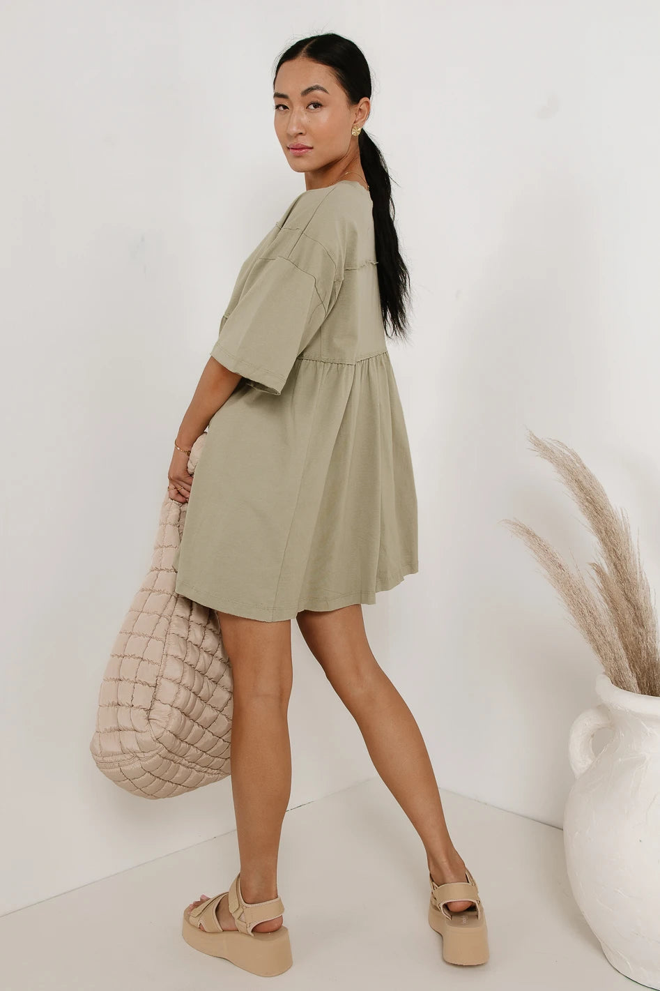 Lennox Olive Green Mini Dress for Women - Elegant & Comfortable Summer Outfit for Casual Wear, Date Night & Parties