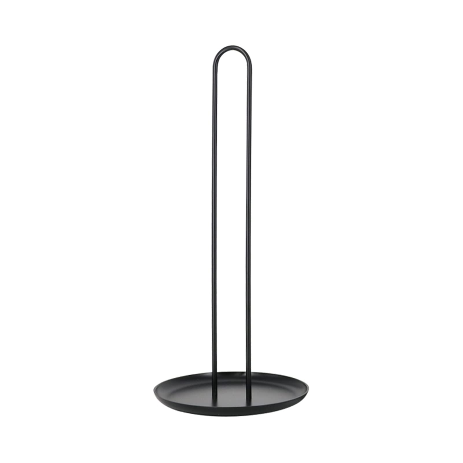Black Metal Paper Towel Holder Stand - Countertop & Wall Mountable Dispenser for Standard & Jumbo Rolls - Kitchen & Bathroom Organizer - Perfect for Home, Office, Restaurant Use