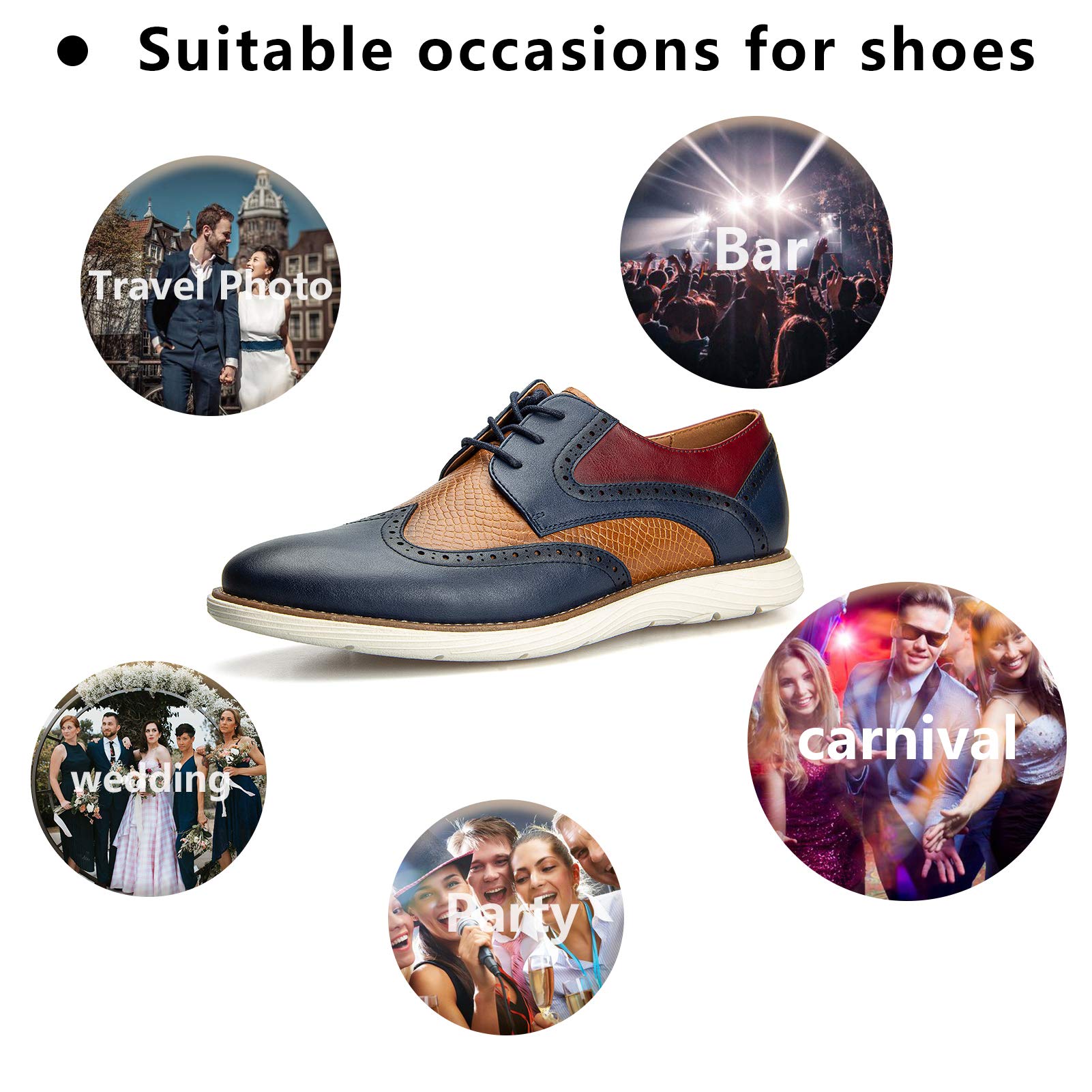 Meijiana Men's Oxford Dress Shoes - Lightweight Lace-Up Formal Shoes for Business & Wedding | Comfortable Office & Evening Wear