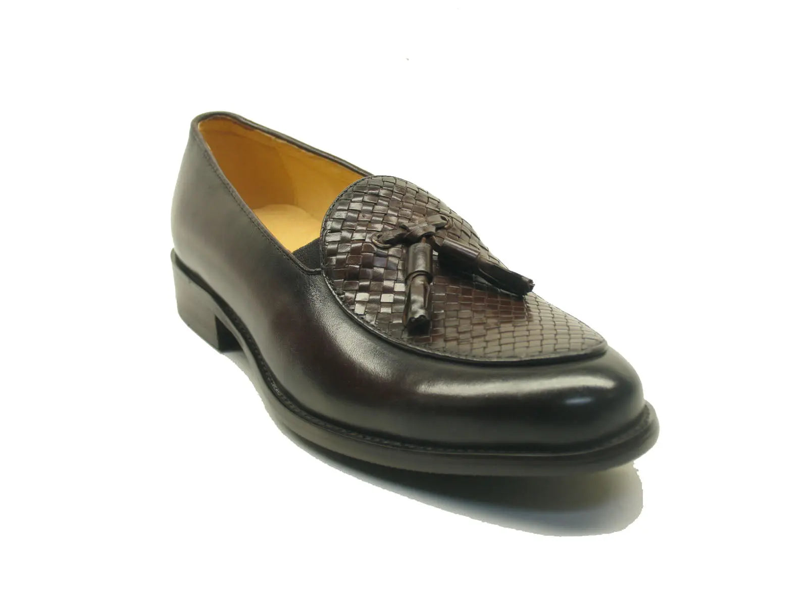KS708 05 Carrucci Genuine Calfskin Leather Woven Tassel Loafers for Men - Comfortable Slip-On Dress Shoes for Business, Office & Formal Occasions