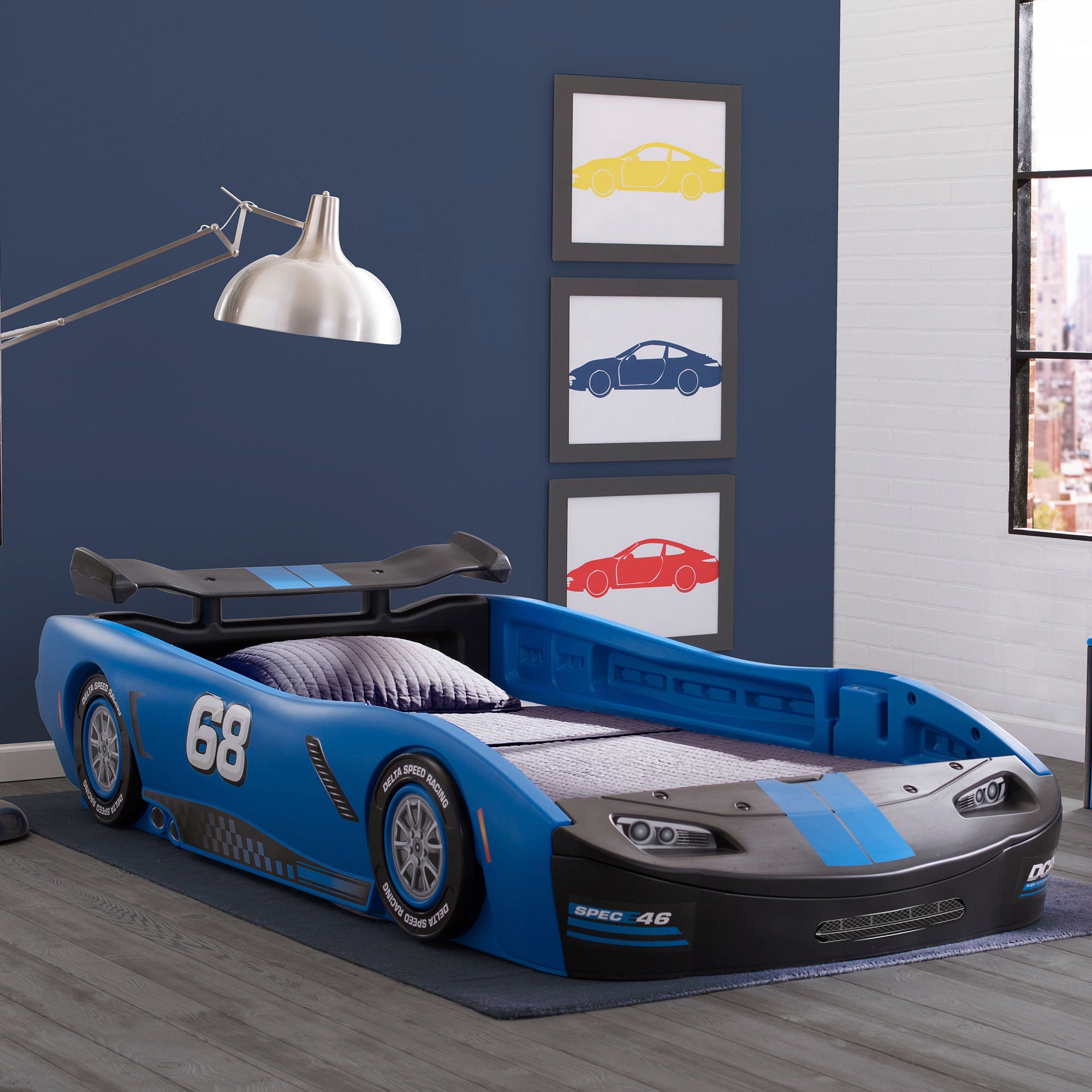 Turbo Race Car Twin Bed for Kids - High-Speed Design Themed Bedroom Furniture for Boys & Girls - Perfect for Racing Enthusiasts' Bedrooms and Playrooms