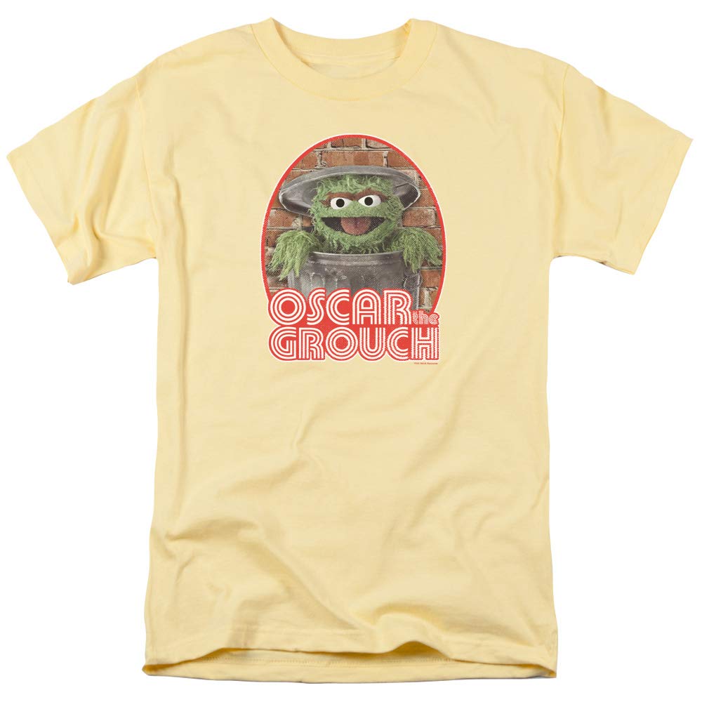Sesame Street Oscar the Grouch Iron-On Unisex T-Shirt for Adults - Men & Women - Casual Wear, Cosplay, and TV Show Fan Apparel