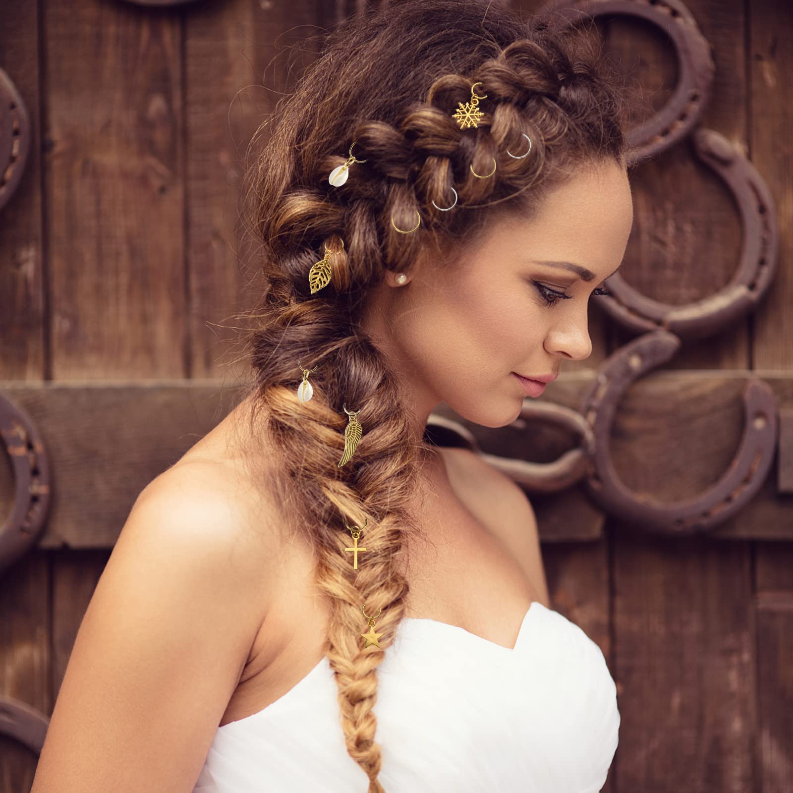200PCS Hair Beads for Braiding - Gold & Silver Metal Hair Jewelry for Women & Girls - Dreadlock Accessories, Clips, Cuffs, Coils & Shells - Perfect for Braids, Locs, Beards & Hair Decorations (Great for Parties, Weddings & Everyday Styling)