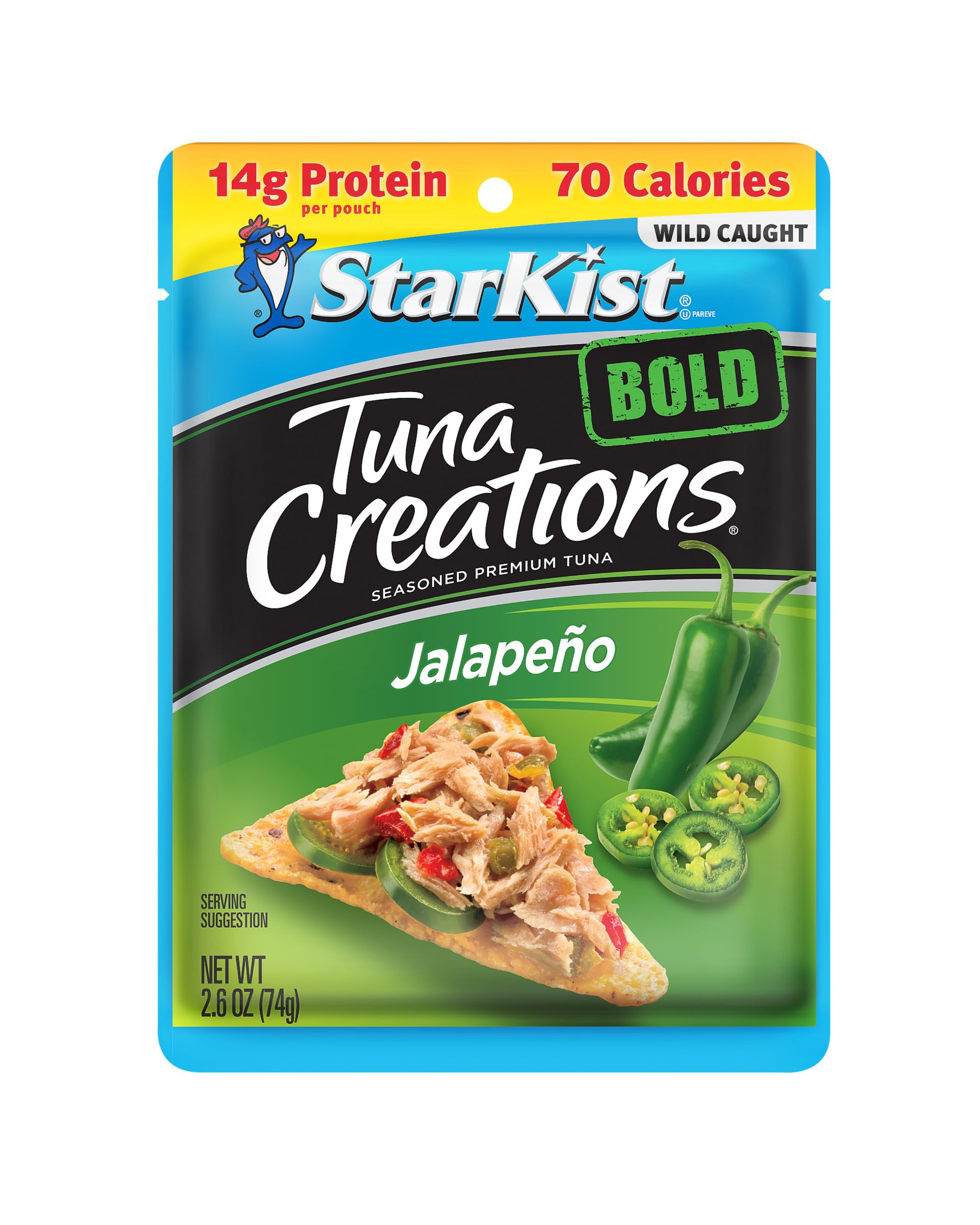 StarKist Tuna Creations BOLD Jalapeño - 2.6 oz Pouch (Pack of 12) | Premium Spicy Tuna Snack | Perfect for Lunches, Salads & On-The-Go Meals