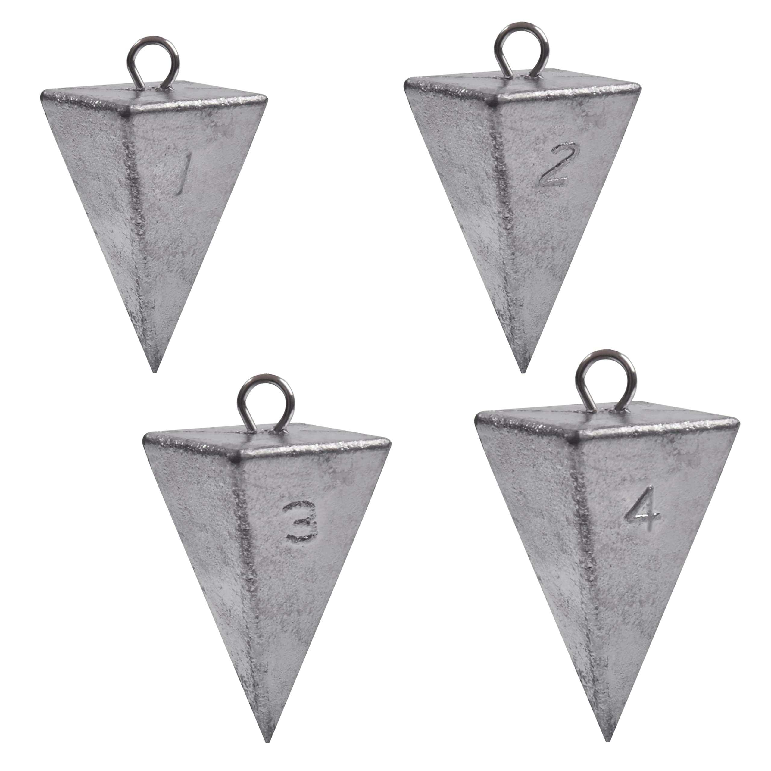 Pyramid Sinkers Fishing Weights 1oz-8oz - Bullet & Tangle Free Saltwater Surf Fishing Gear for Bass, Trout & Catfish - Perfect for Beach, Pier & Deep Sea Fishing