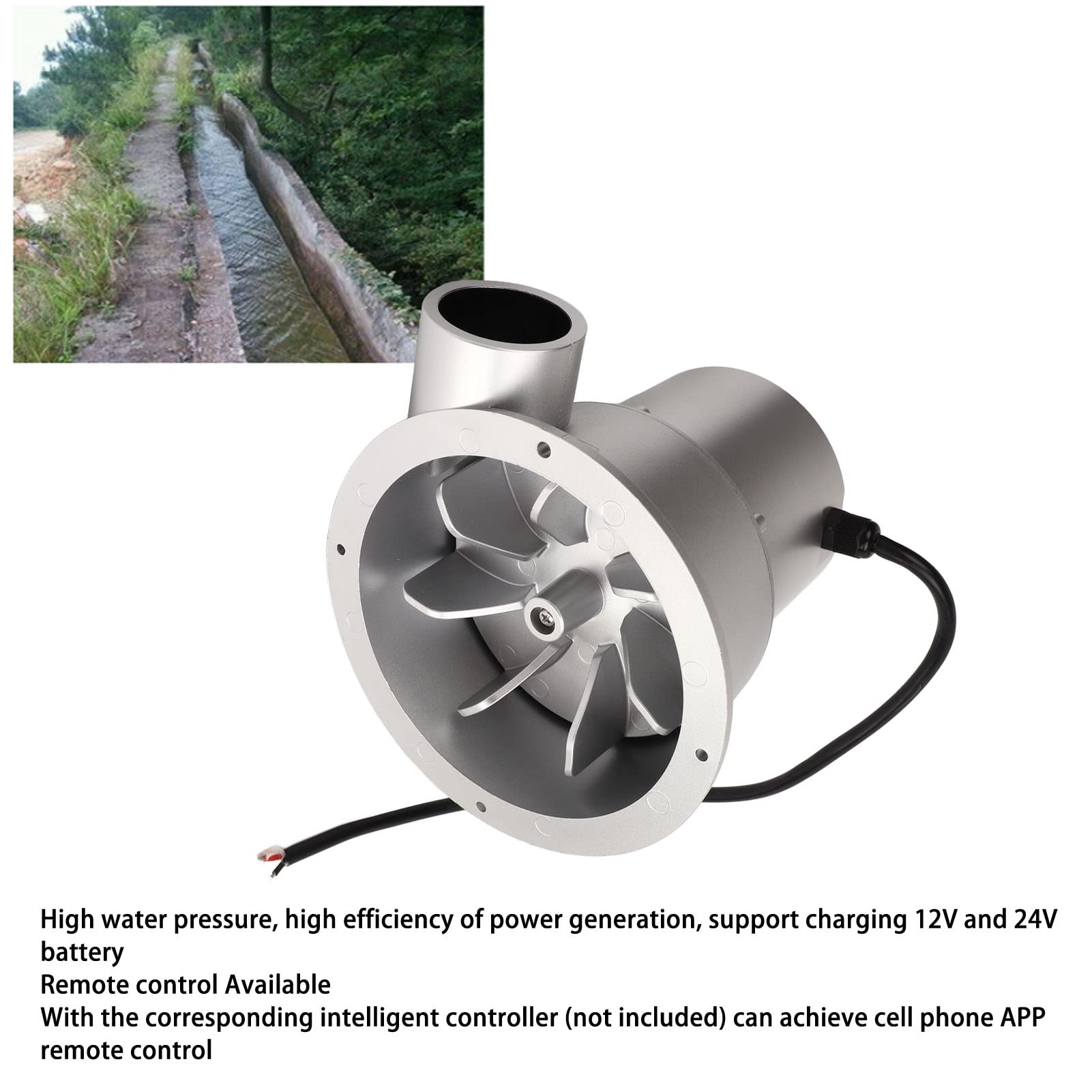 Small Water Turbine Hydroelectric Generator - Permanent Magnet Brushless Motor for Hydro Power Generation (SJ18A) | Portable Hydropower for Off-Grid Cabins, RVs & Emergency Backup