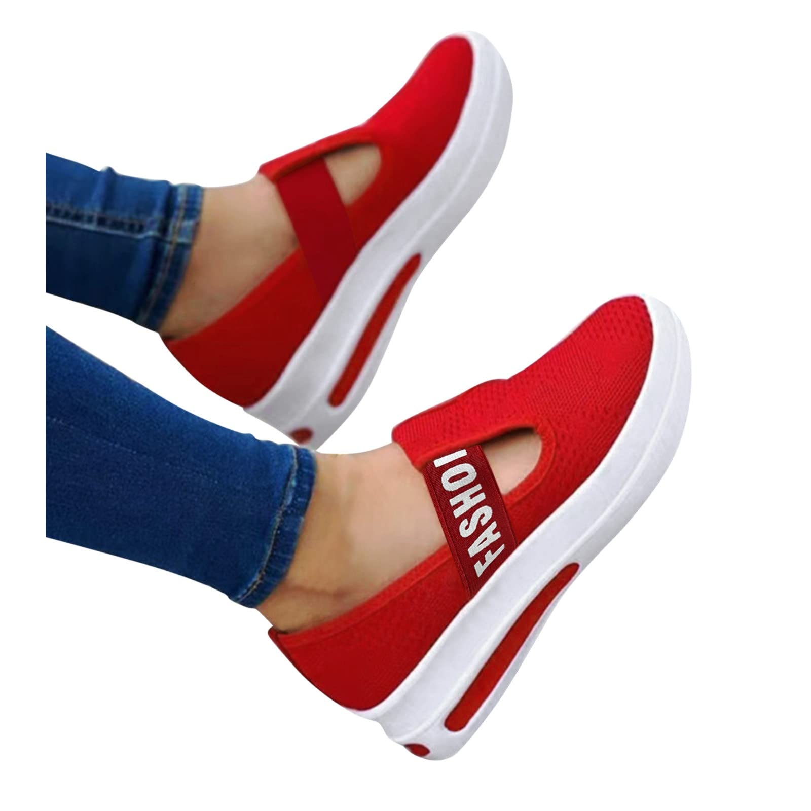 Women's Breathable Mesh Sandals with Velcro Strap - Casual Flat Summer Shoes for Outdoor Walking, Sports & Beach Use