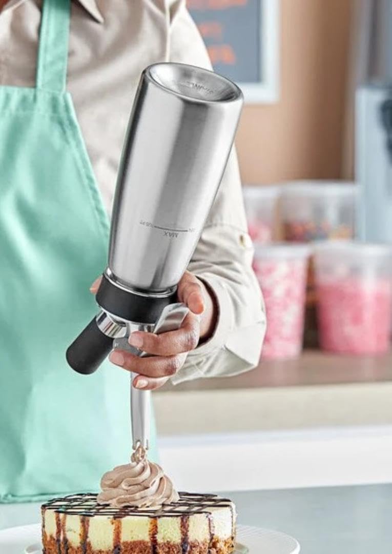 iSi Cream Profi Whip 1 Quart Stainless Steel Whipped Cream Dispenser - Professional Grade, 4-5x Volume Expansion, Dishwasher Safe - Perfect for Coffee, Desserts, Cocktails & Baking