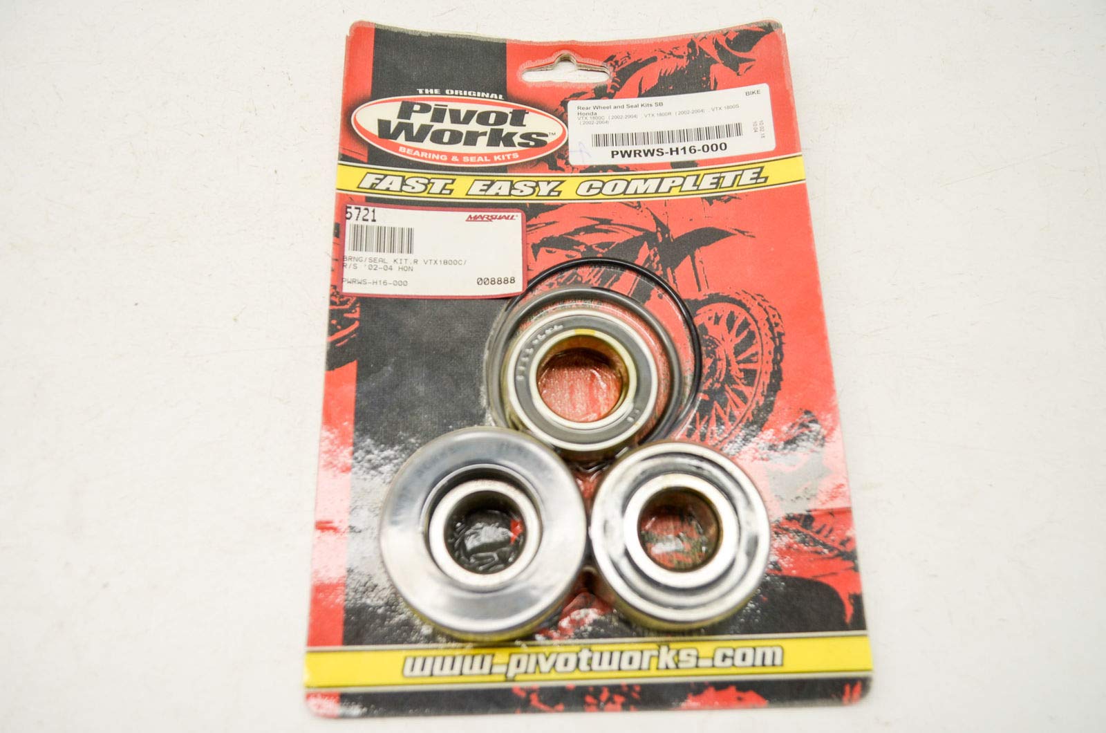 Pivot Works PWRWS-H16-000 Rear Wheel Bearing and Seal Kit - Compatible with Honda CRF250R/CRF450R - Durable Motorcycle Replacement Part for Off-Road Riding & Racing