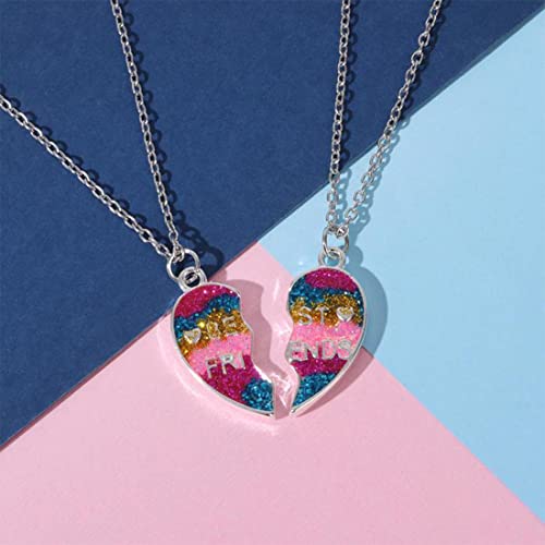 Best Friends Necklace Set - 2 Pcs Magnetic BFF Necklaces for Women & Girls | Matching Friendship Jewelry Gift for Birthday, Christmas | Perfect for Bestie Duo & Sister Bonding Moments (Choose Color)