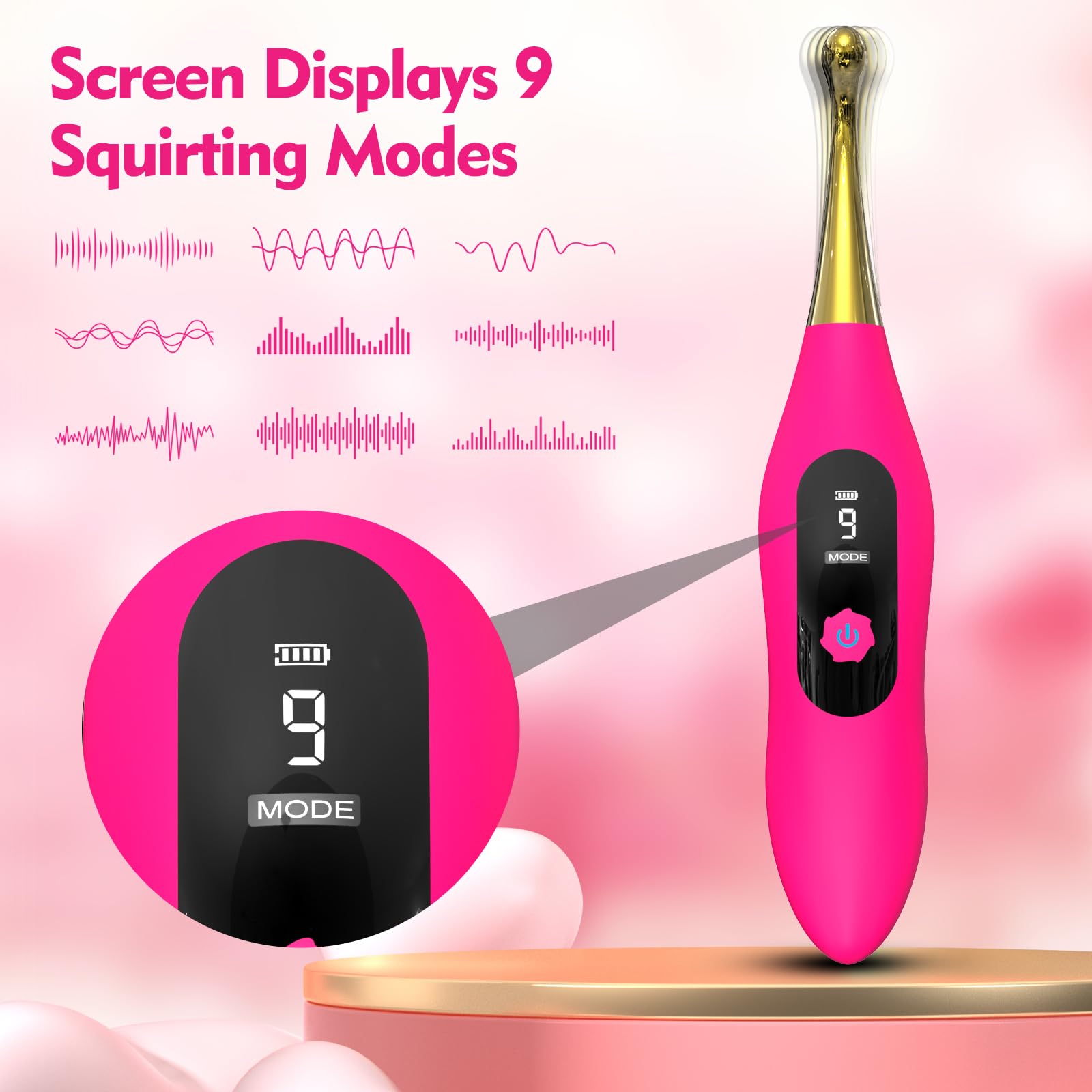 Premium Clitoral Vibrator for Women - 9-Speed G-Spot & Nipple Stimulator with LCD Screen, Rechargeable & Waterproof Wand - Perfect for Solo Play, Couples & Sensual Massage