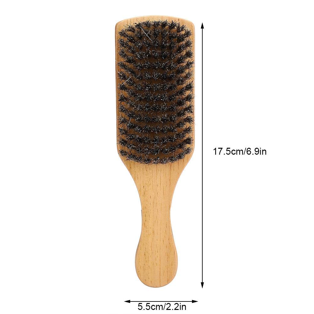 Premium Double Sided Beard Brush for Men - Wooden Handle Mustache Comb with Nylon & Bristle - Perfect for Beard Care, Grooming & Styling - Ideal for Home, Travel & Professional Barbershop Use