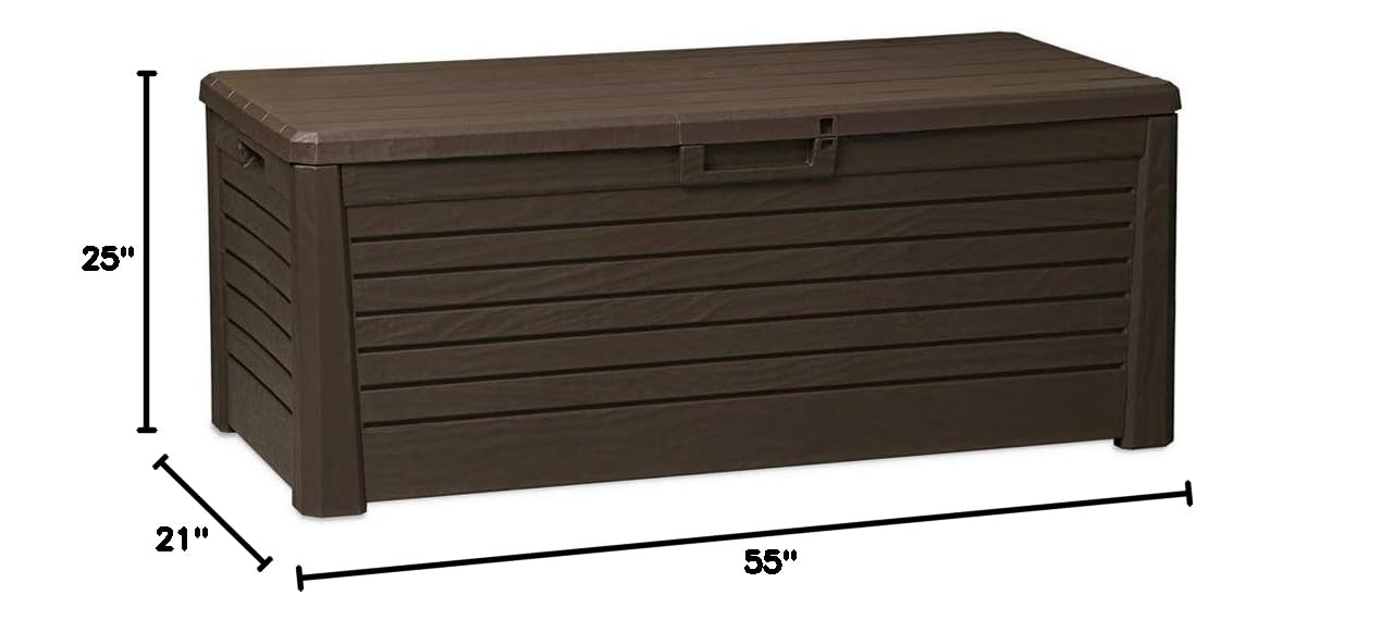 Heavy Duty 145 Gallon Outdoor Storage Deck Box - Weather Resistant, Lockable Lid, 793lb Capacity for Patio & Garden